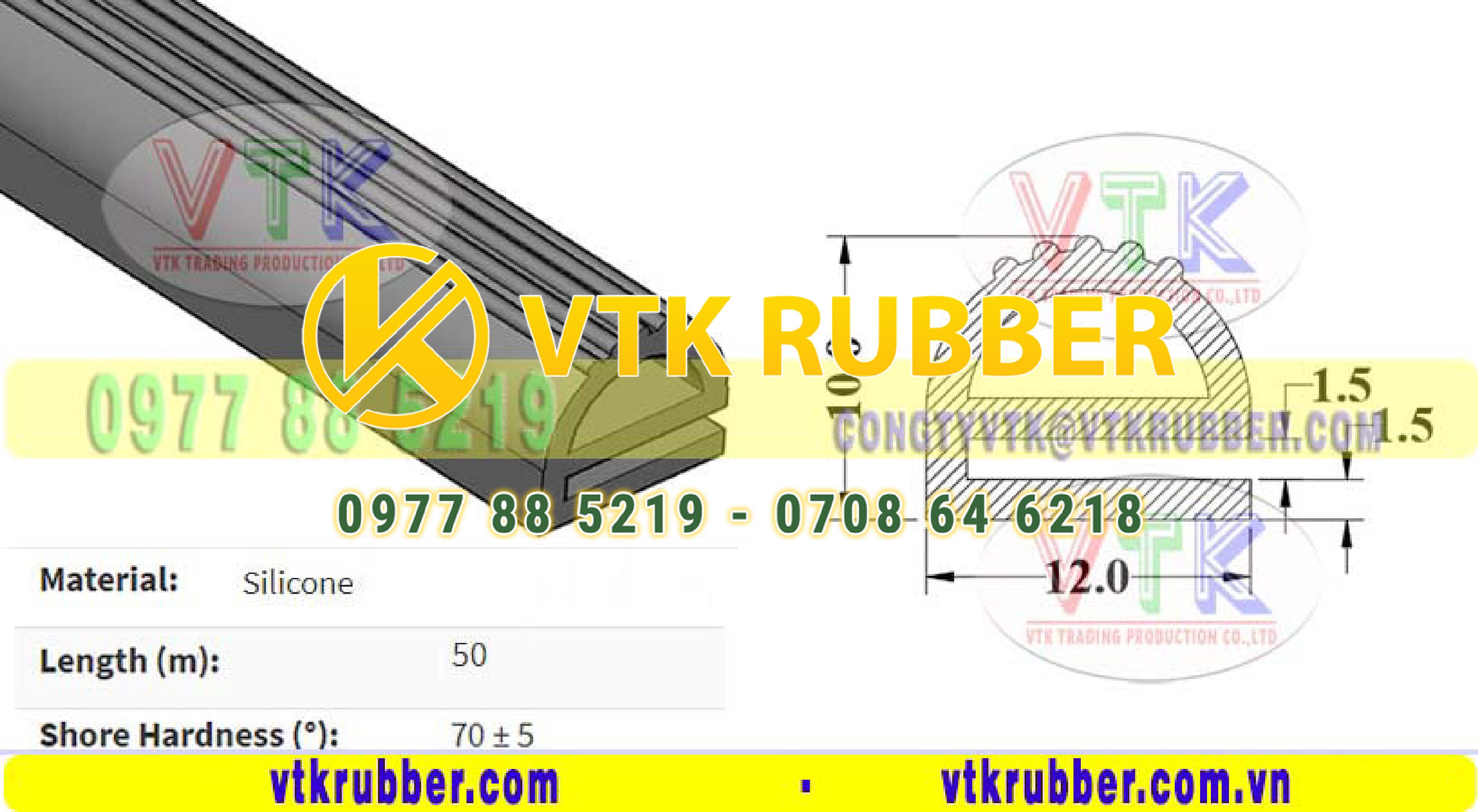 Cơ sở cung cấp gioăng silicon chịu nhiệt chữ E ở Lâm Đồng