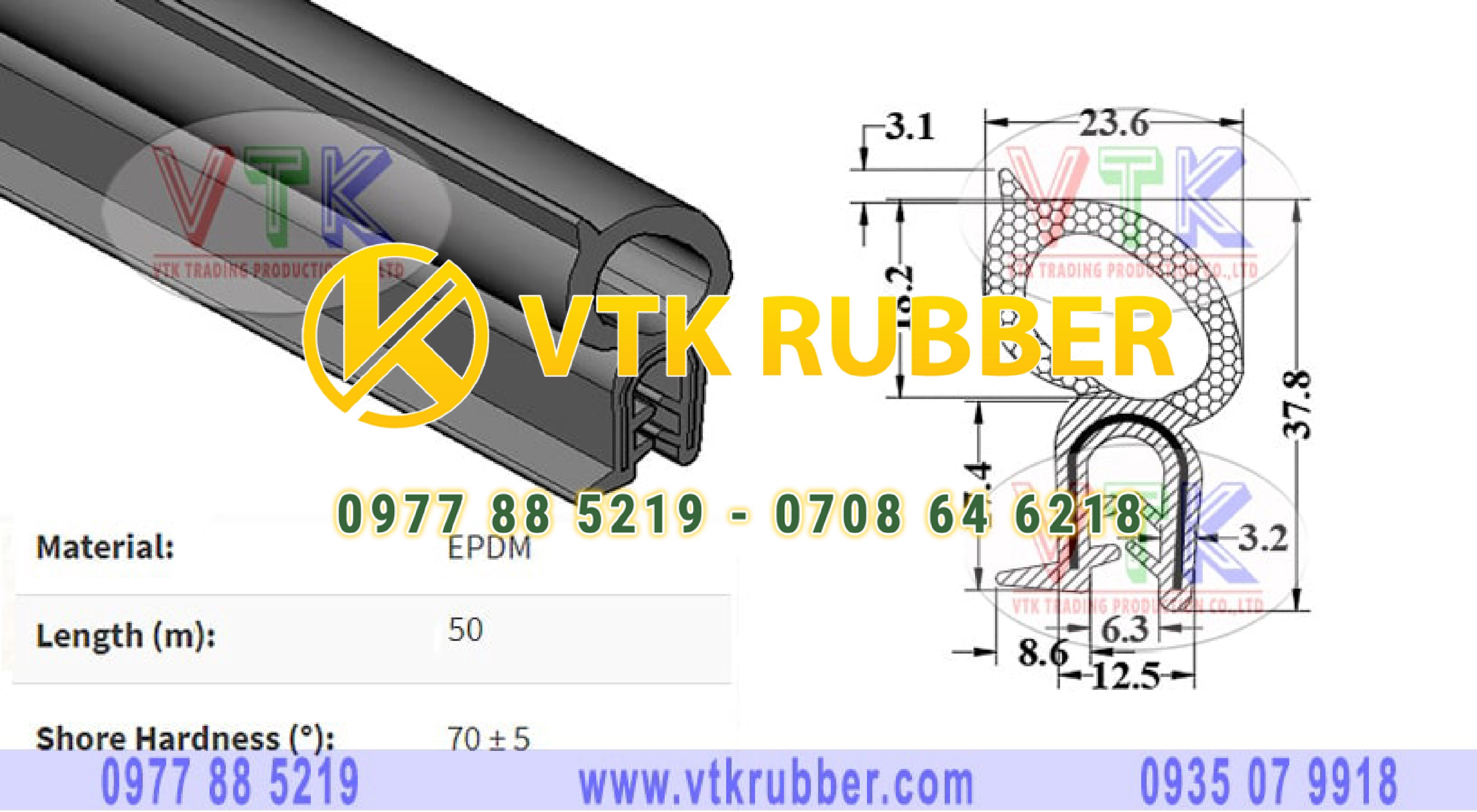 Gioăng cao su chữ U có bọc kẽm ở Đồng Tháp