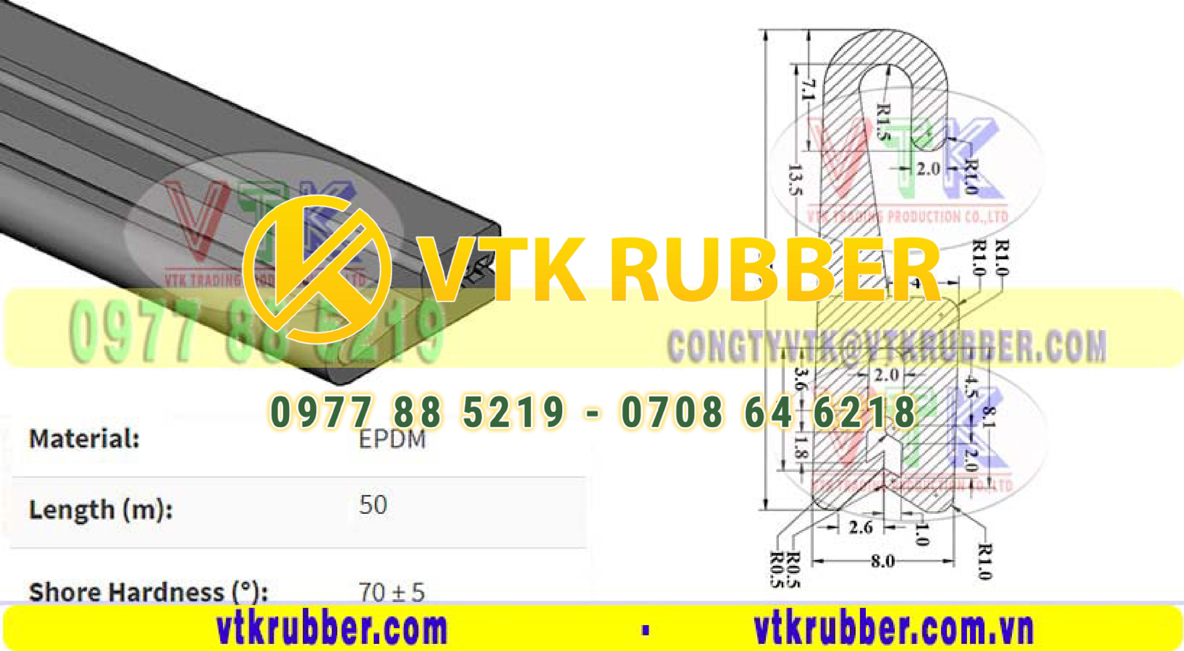 Gioăng cao su chịu dầu chữ A ở Cà Mau