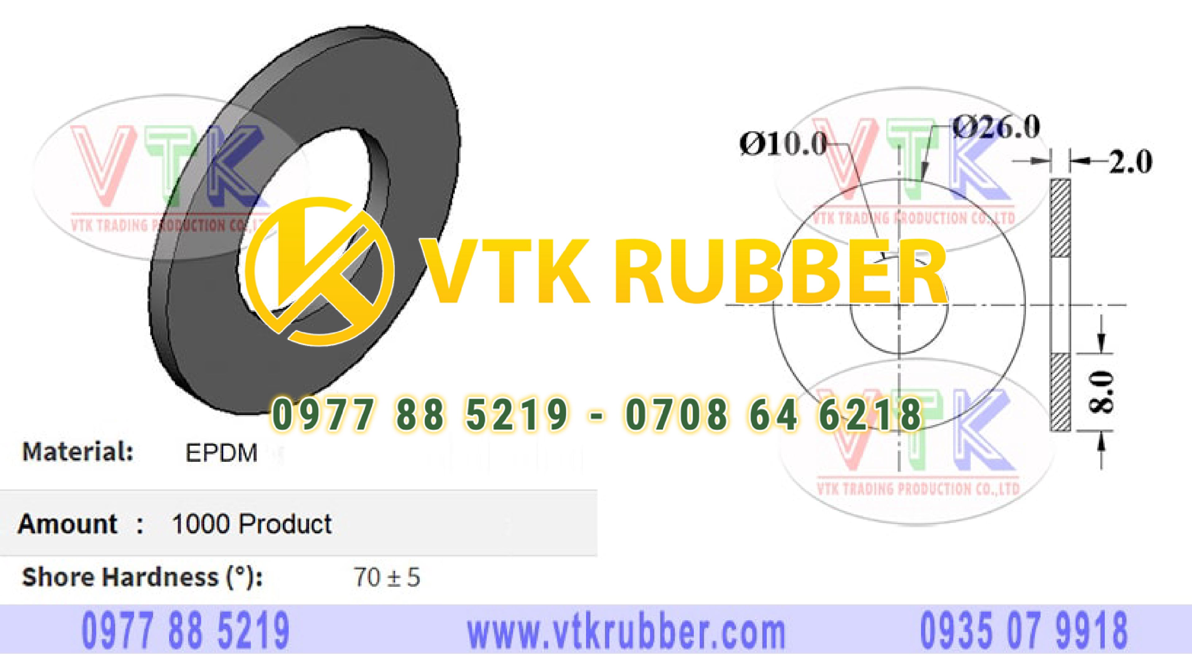 Xưởng cung cấp miếng đệm cao su EPDM chịu nước Bình Dương