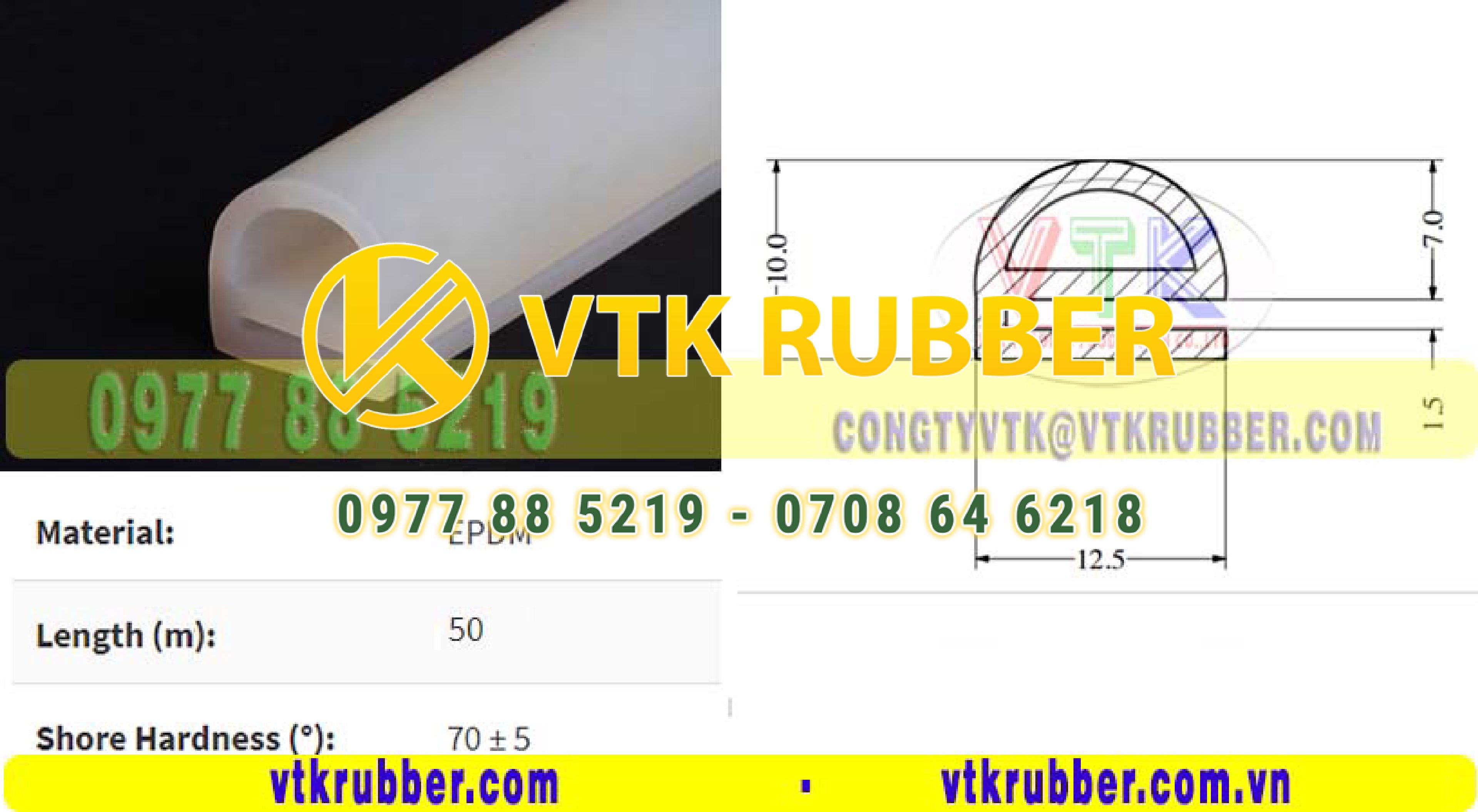 Ron silicone đùn chữ e trắng đục