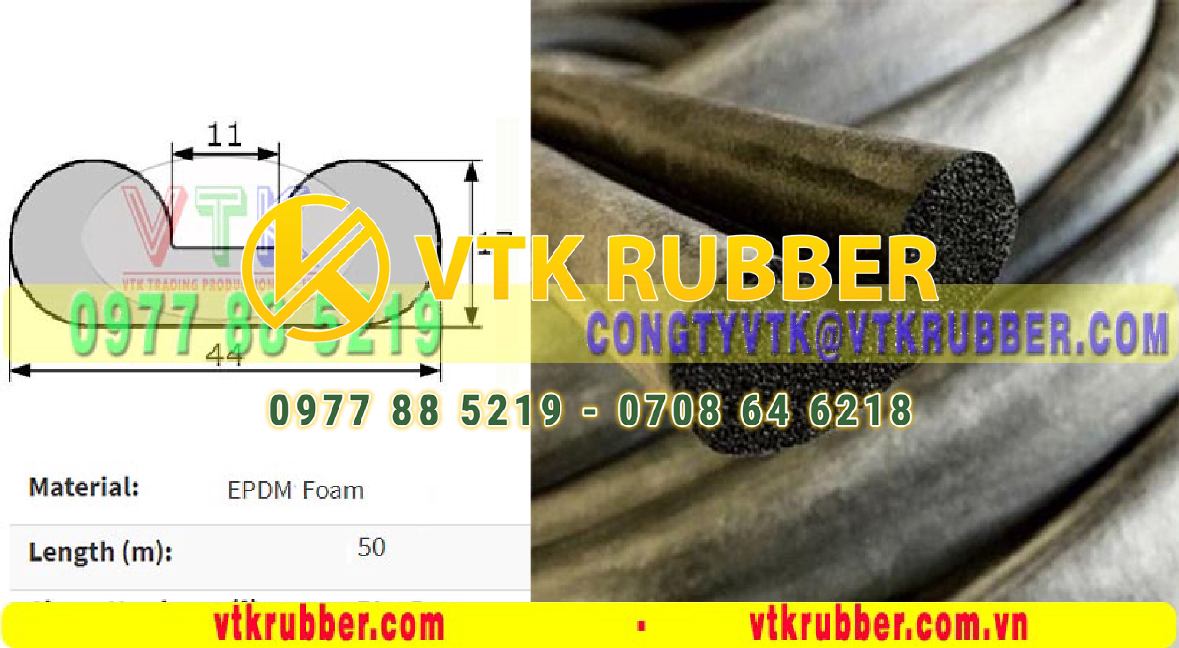 Ron cao su xốp đùn chèn kín chữ B