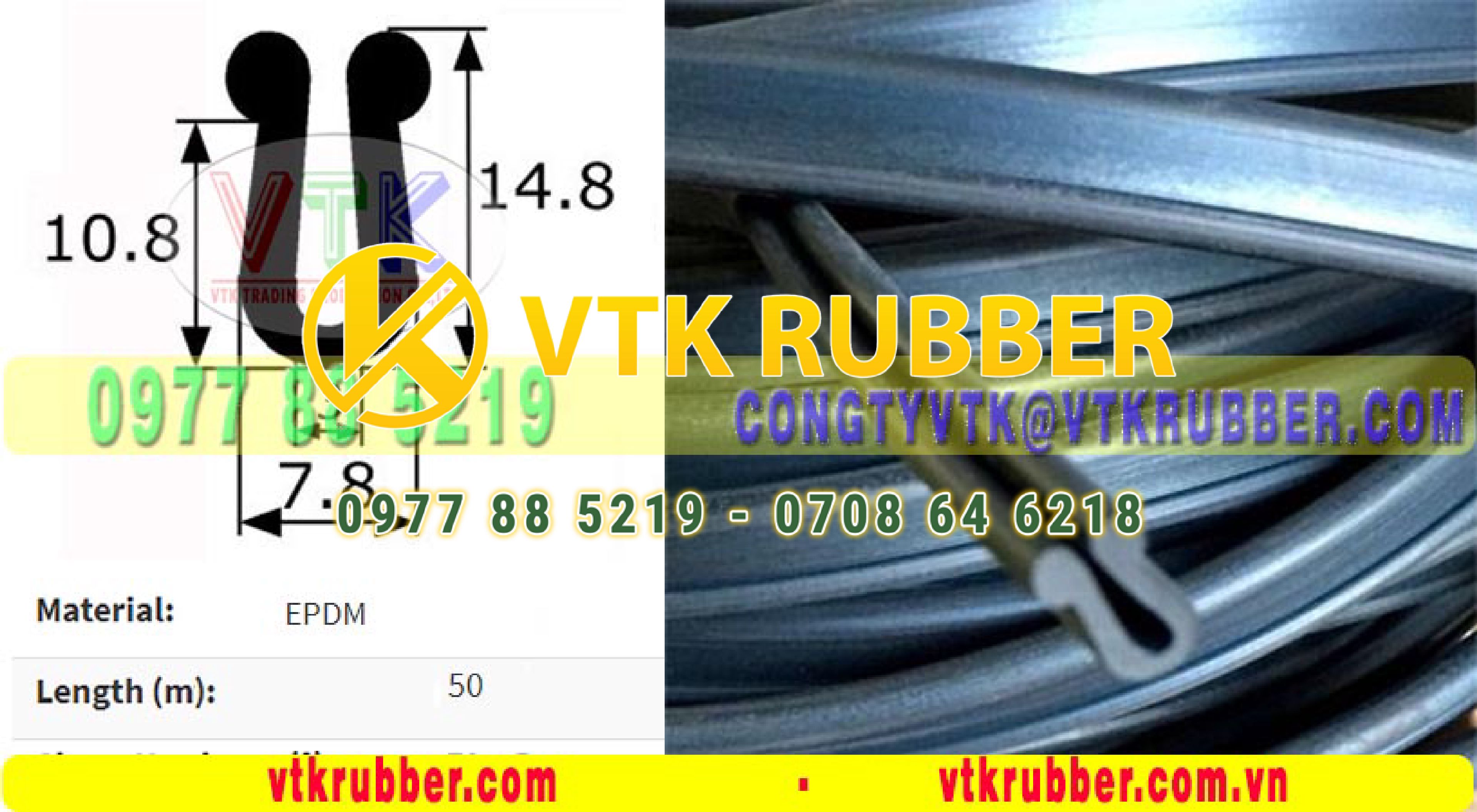 Ron cao su đùn chữ U khe 3mm