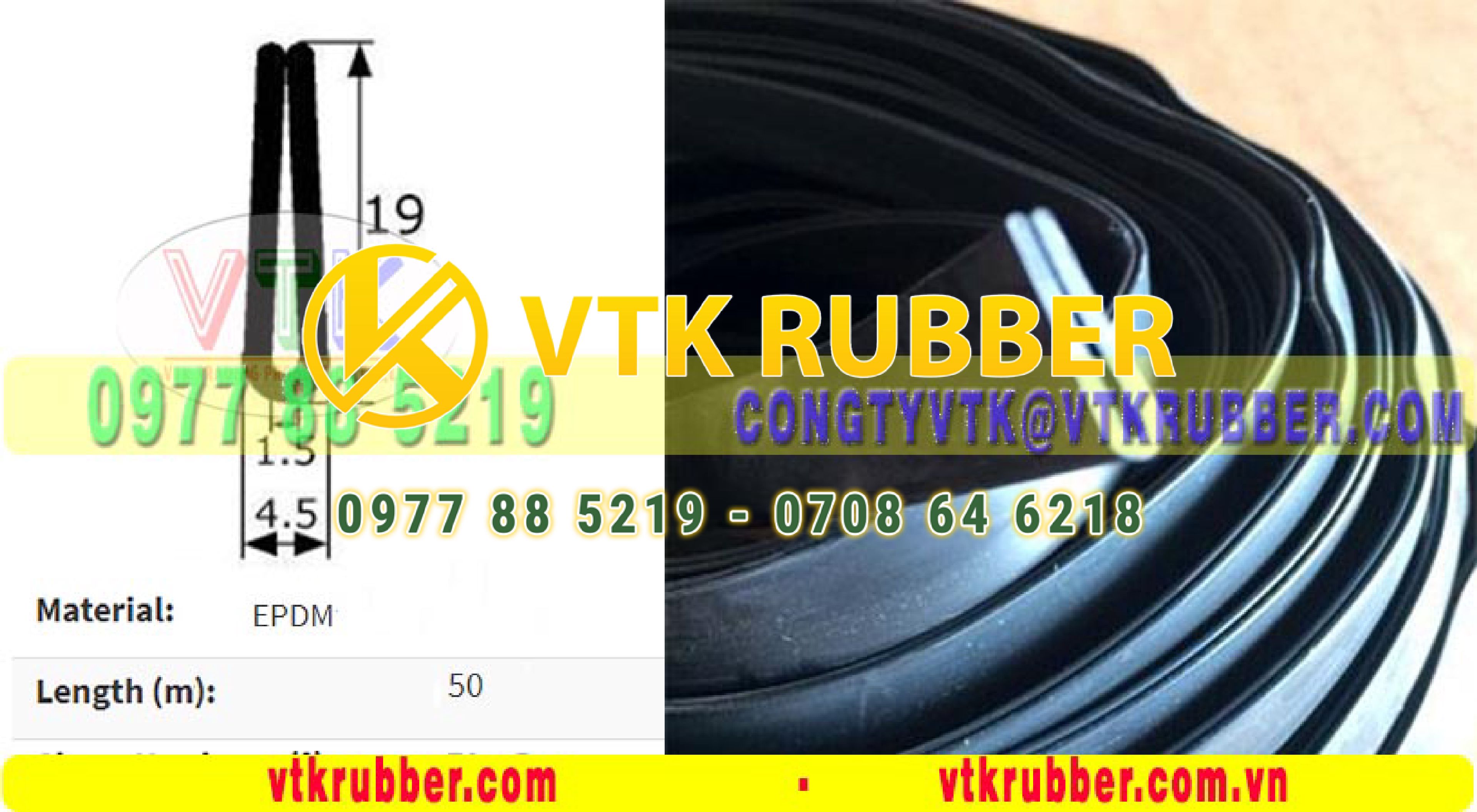 Ron cao su đùn chữ U khe 1.5mm