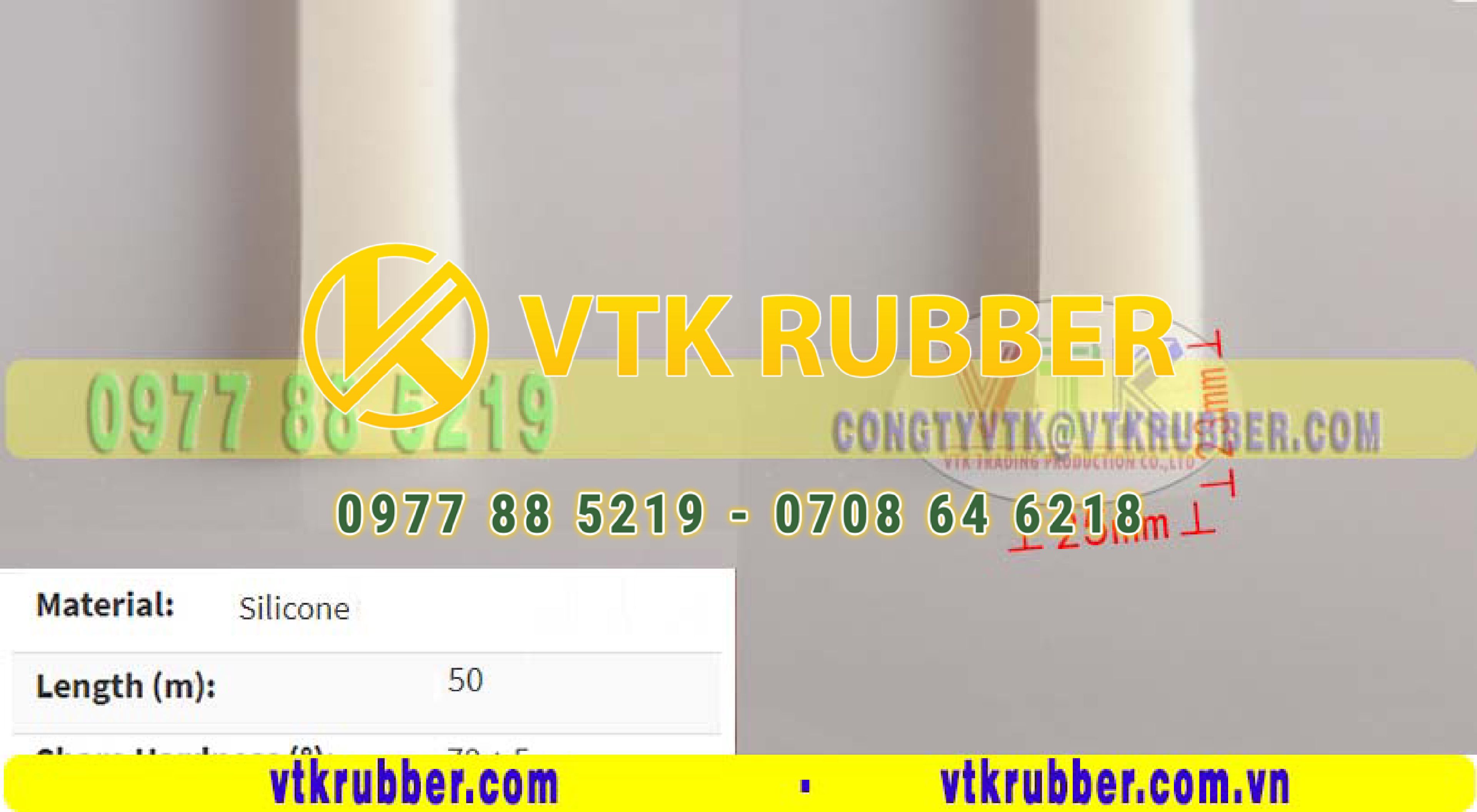 Ron silicone hình chữ nhật 23mm x 25mm