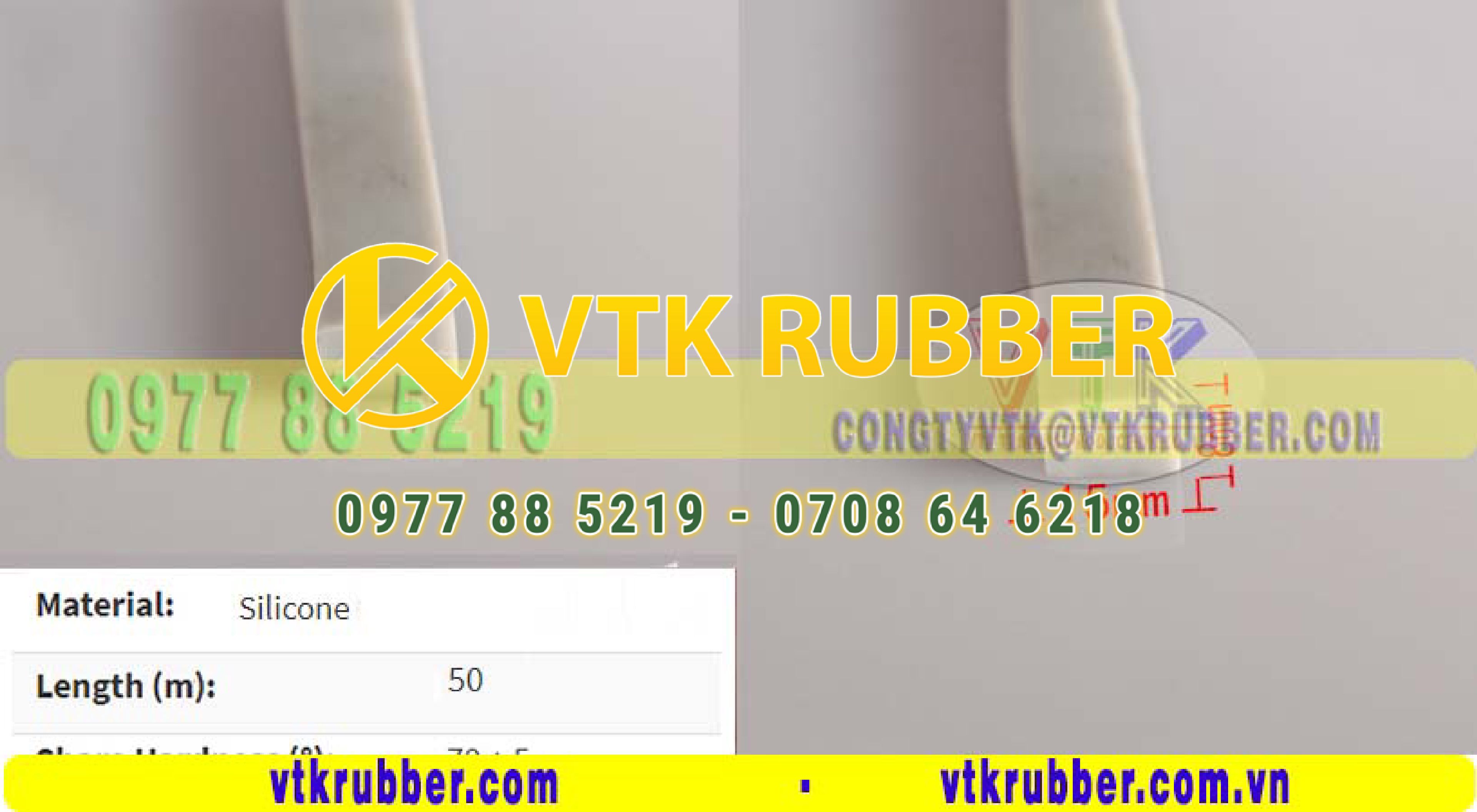 Ron silicone hình chữ nhật 8mm x 15mm