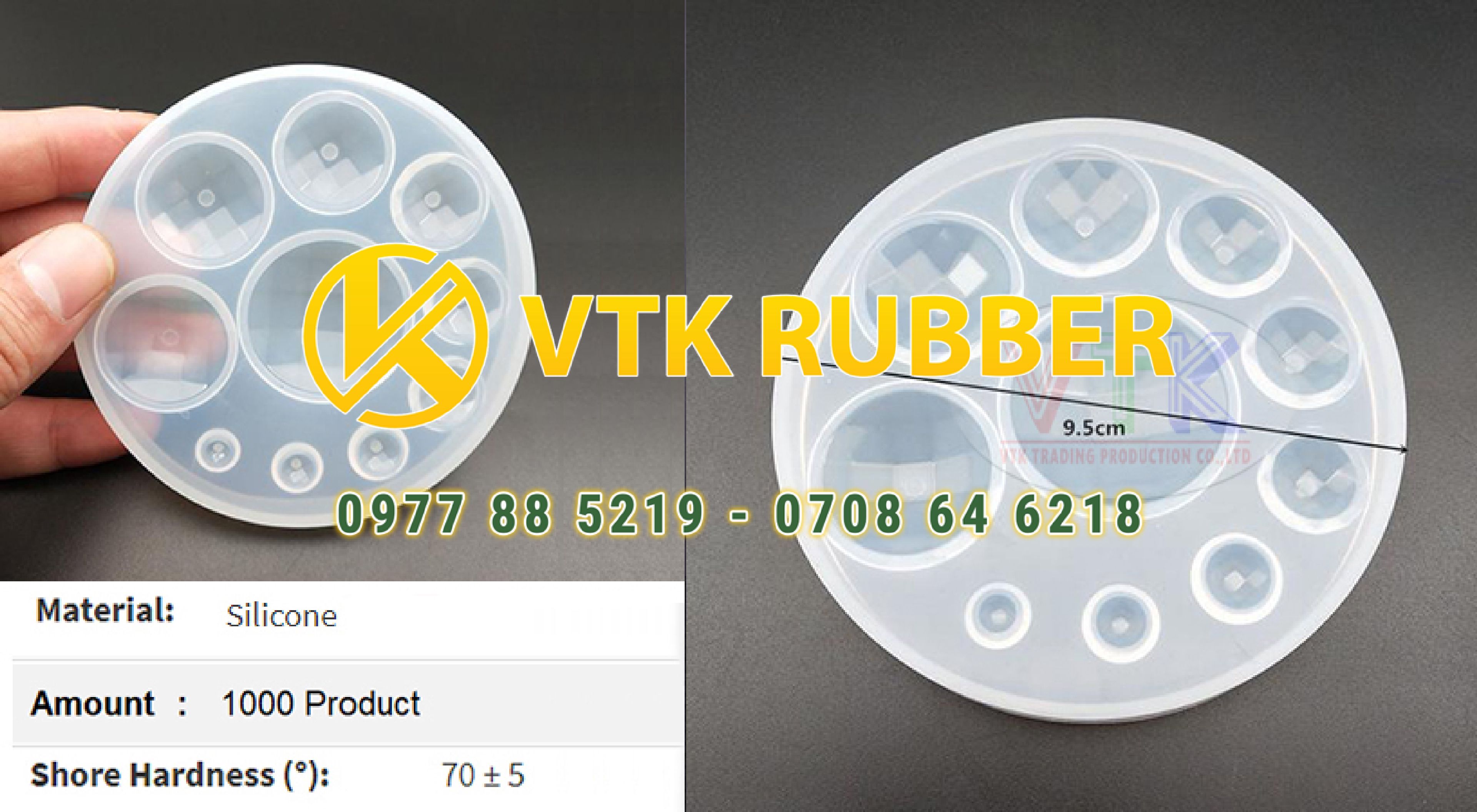 Ron silicone đúc khối tròn 95mm