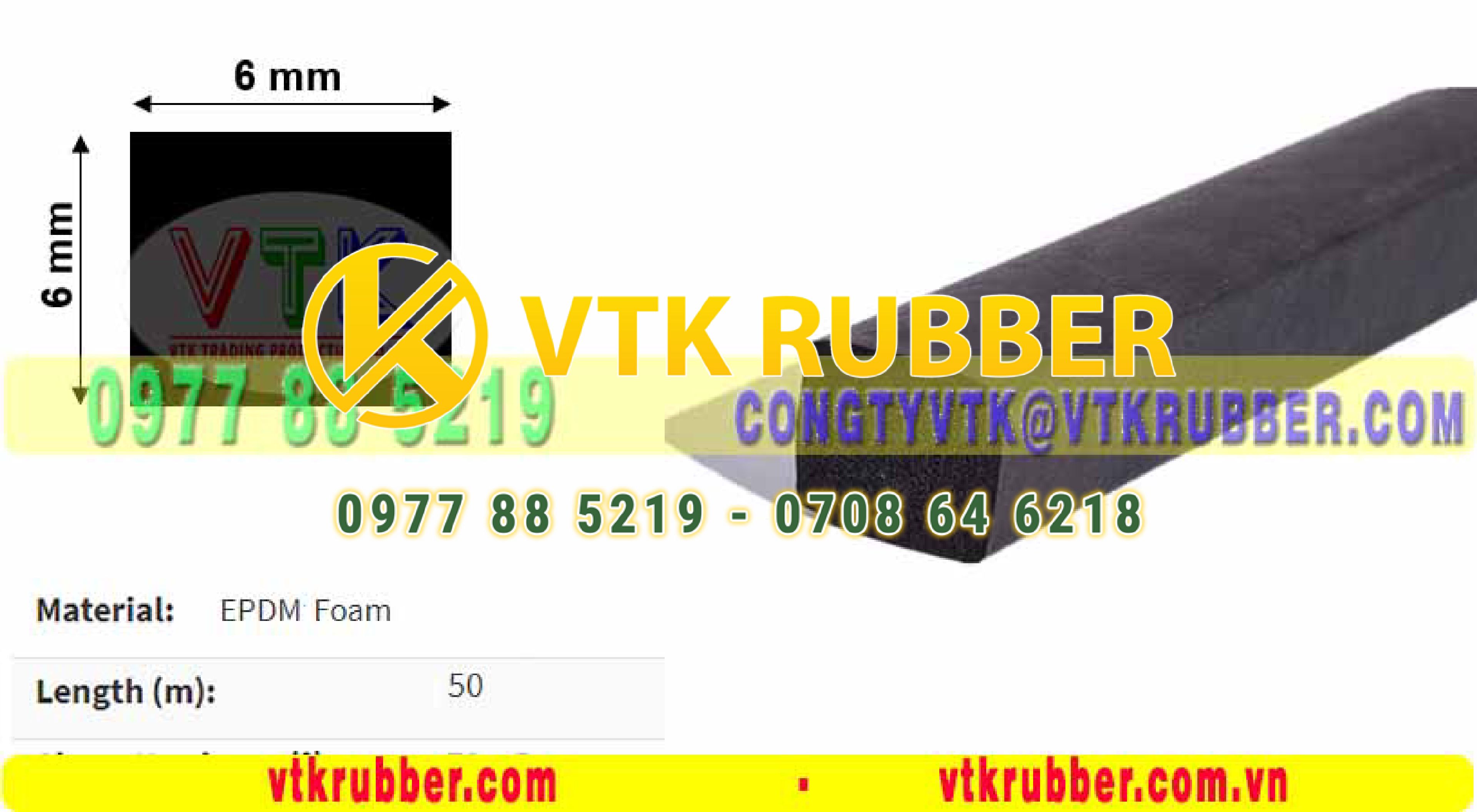 Ron cao su xốp chữ nhật 5x10mm