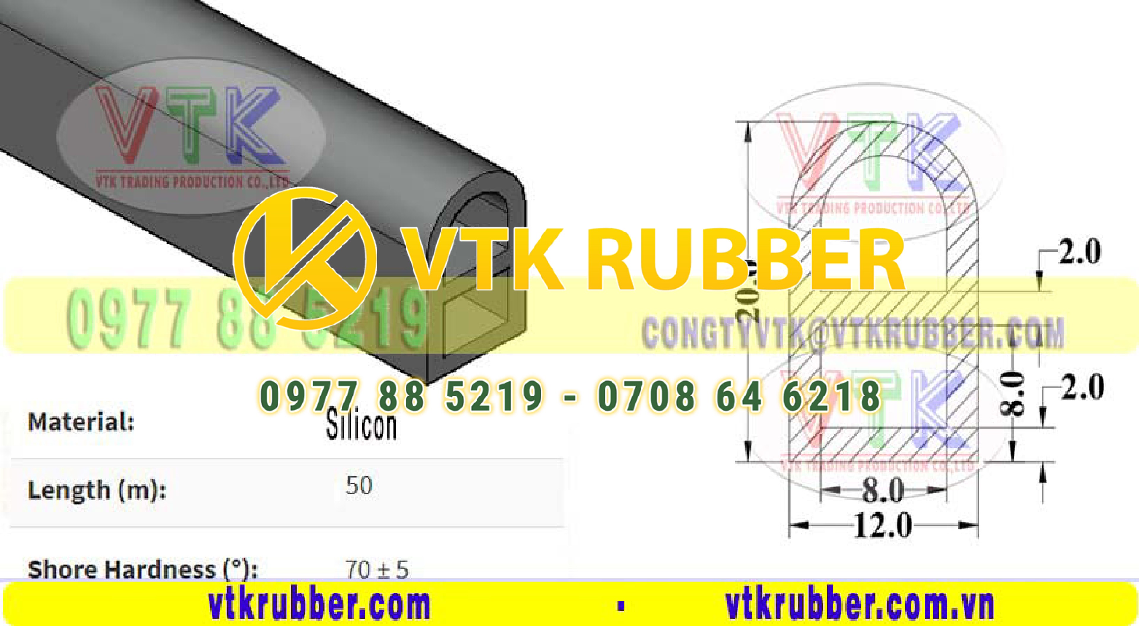 Báo giá ron silicon màu đỏ chữ D ở Quảng Ninh