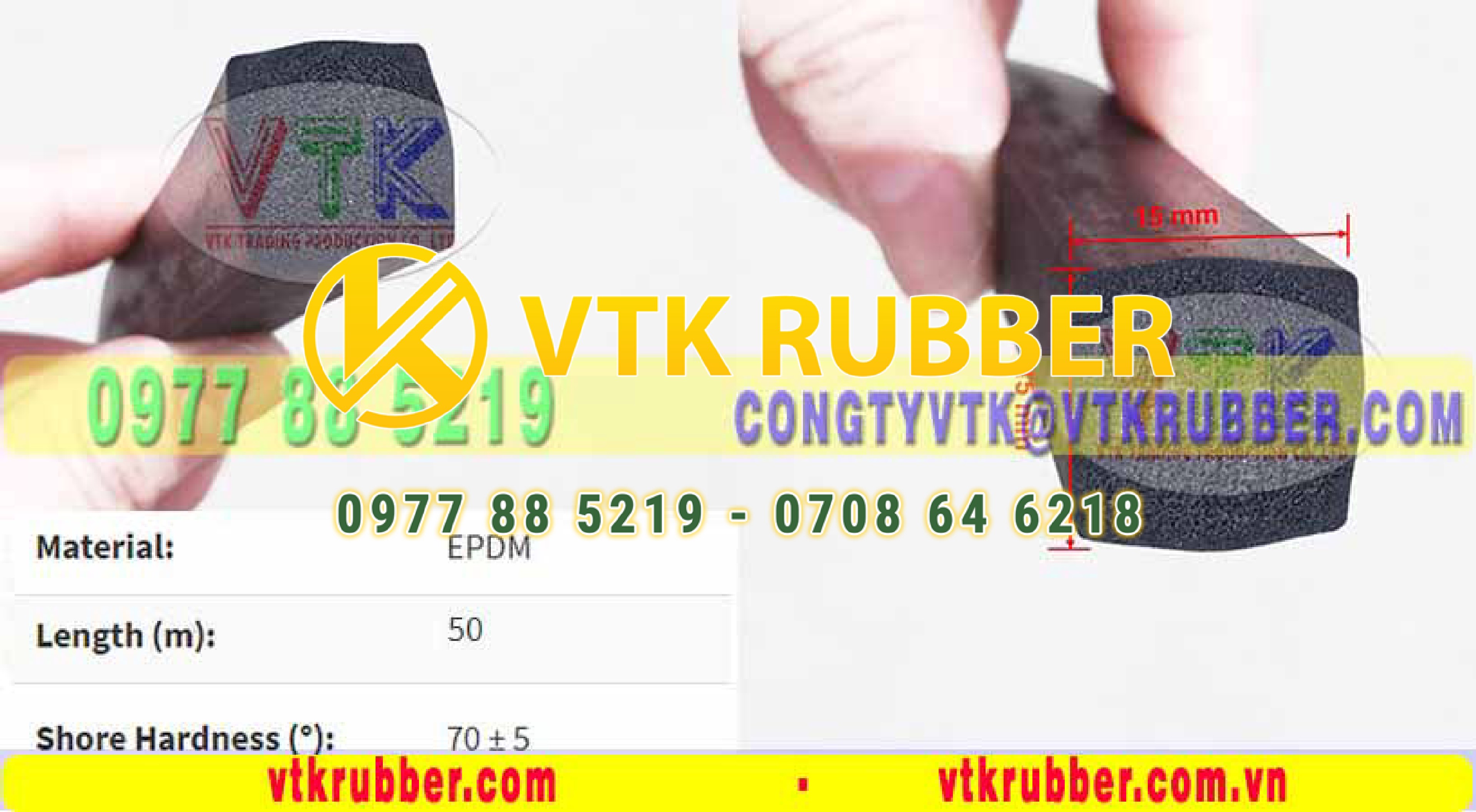 Gioăng cao su xốp hình vuông đàn hồi