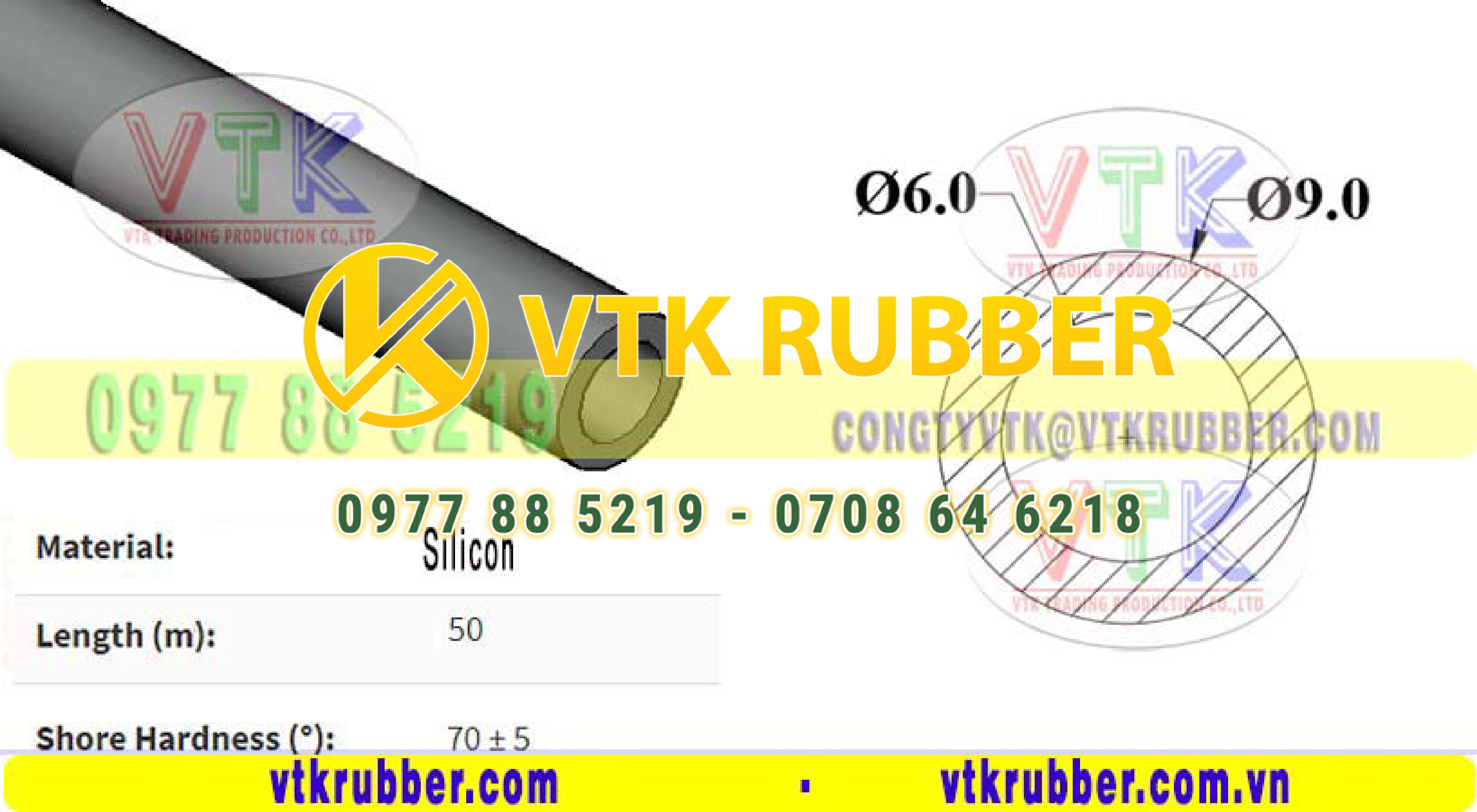 Mua ống ron tròn silicon phi 6x9 ở Hải Dương