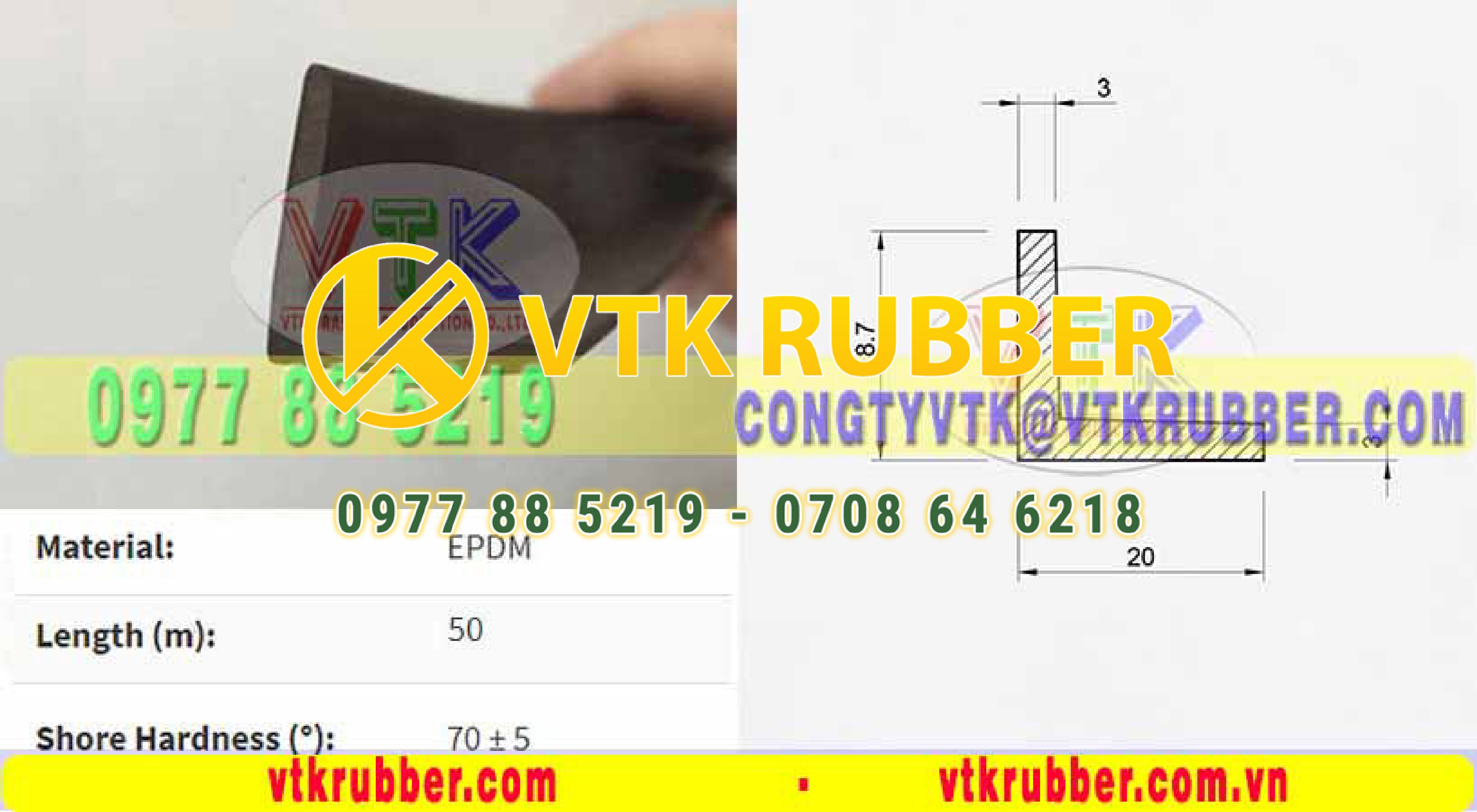 Gioăng cao su đen EPDM chịu lực chữ L