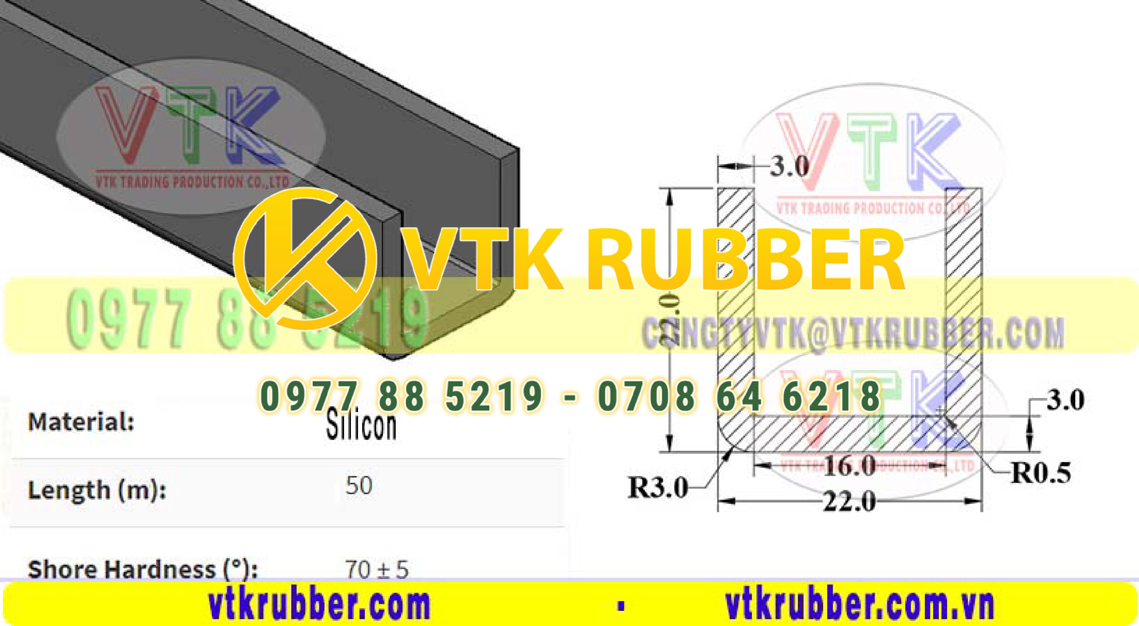 Gia công gioăng silicon chịu nhiệt chữ U, chữ V Thanh Hoá