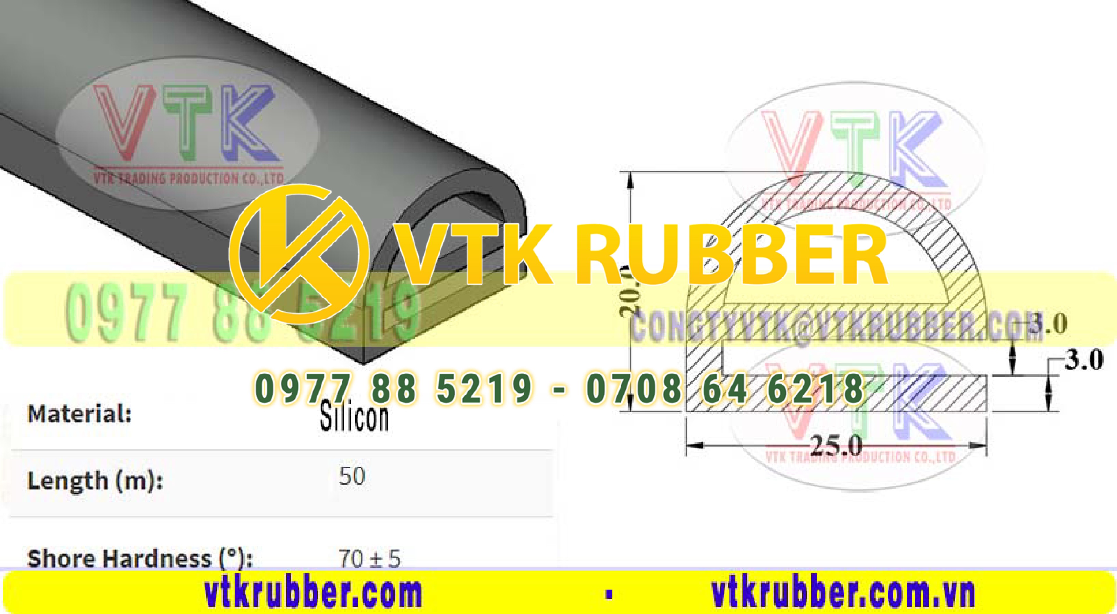 Xưởng cung cấp gioăng silicon trắng chịu nhiệt chữ E Thanh Hoá