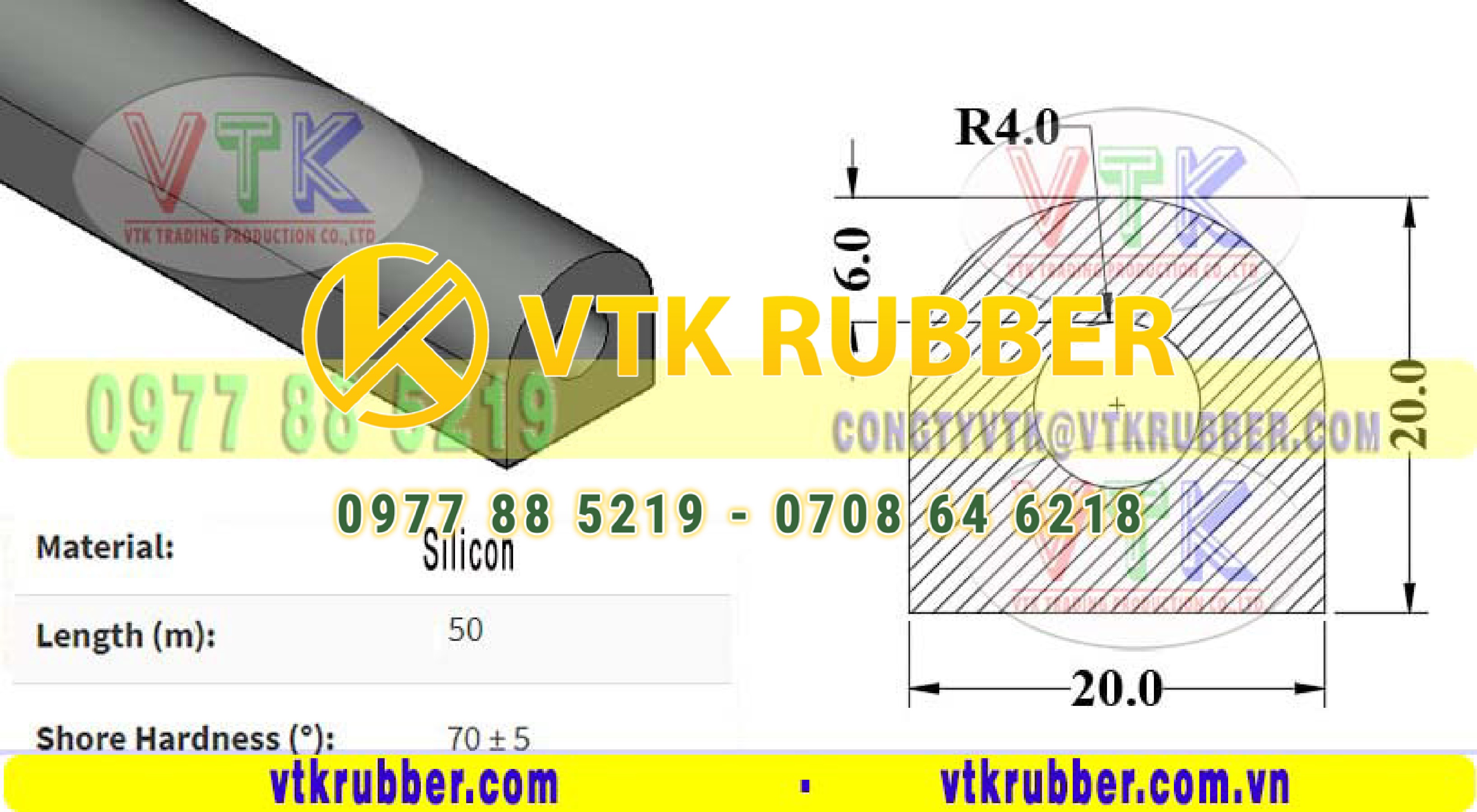 Nơi bán gioăng silicon chịu nhiệt chữ D Hà Tĩnh