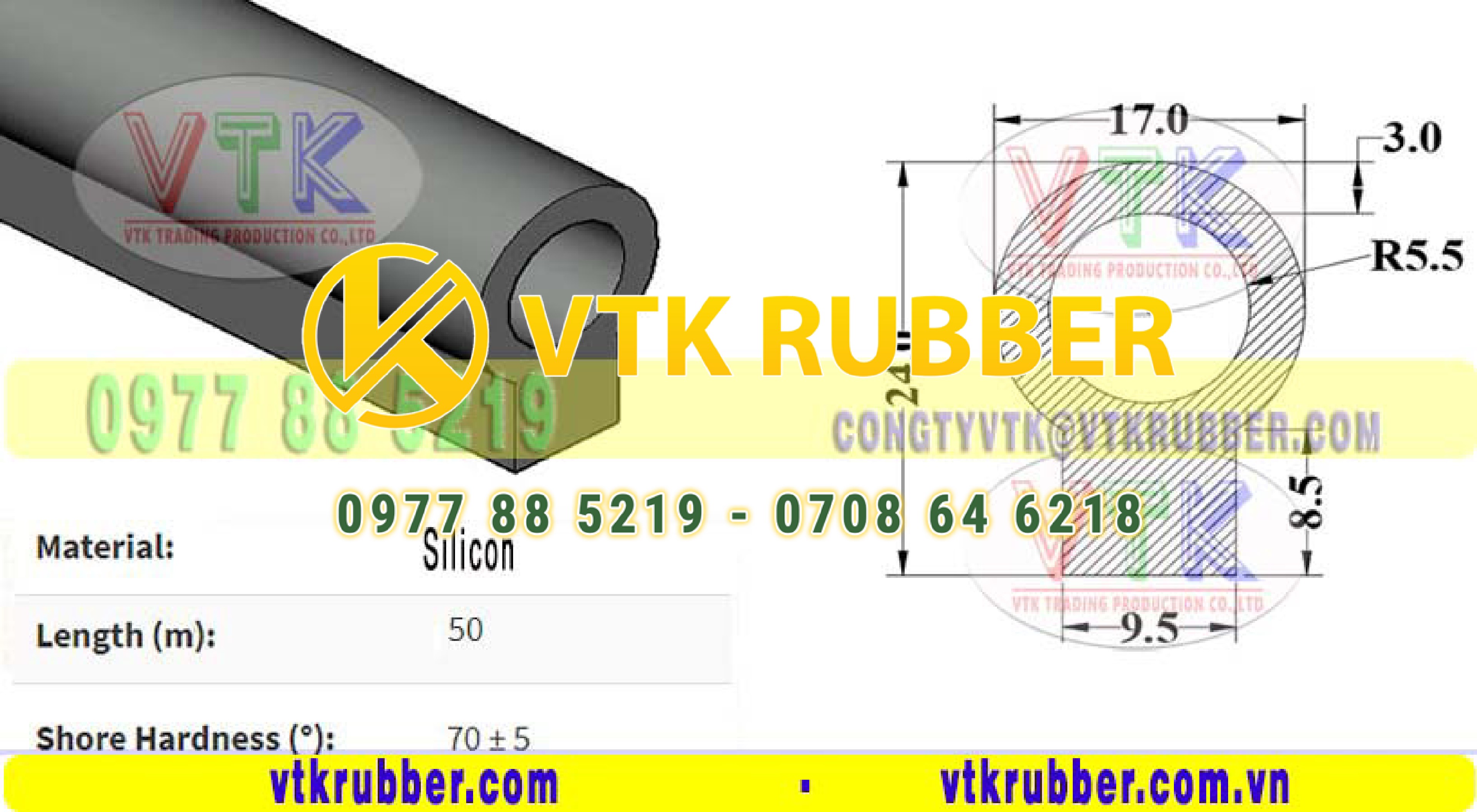 Công ty bán gioăng trắng silicon chữ D Nghệ An