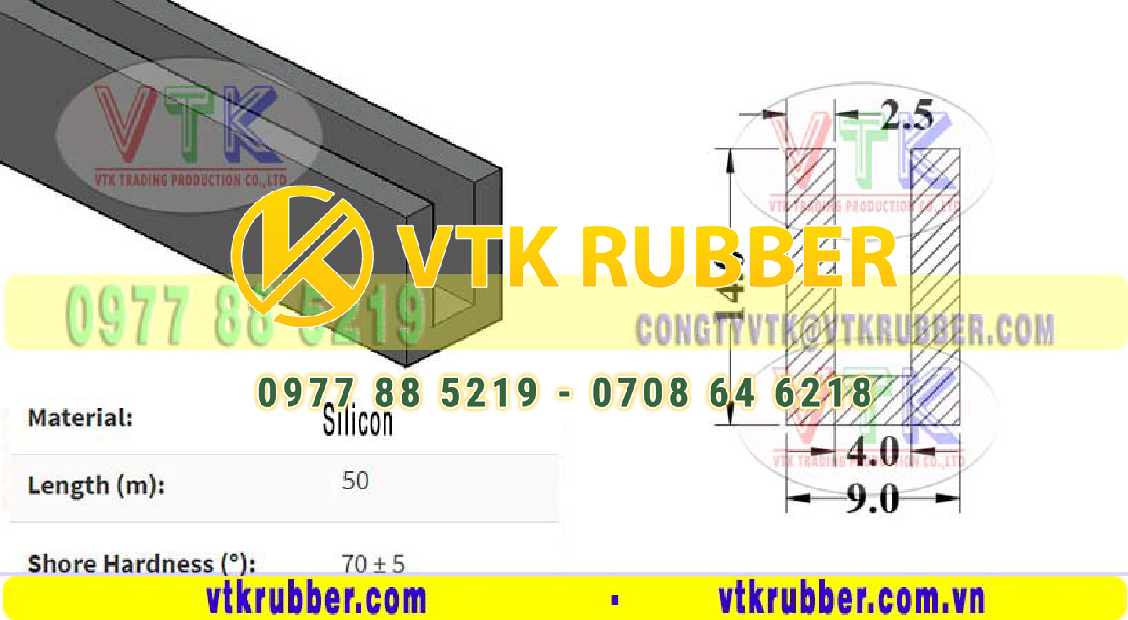 Sản xuất gioăng chèn kính chữ U silicon Quảng Bình