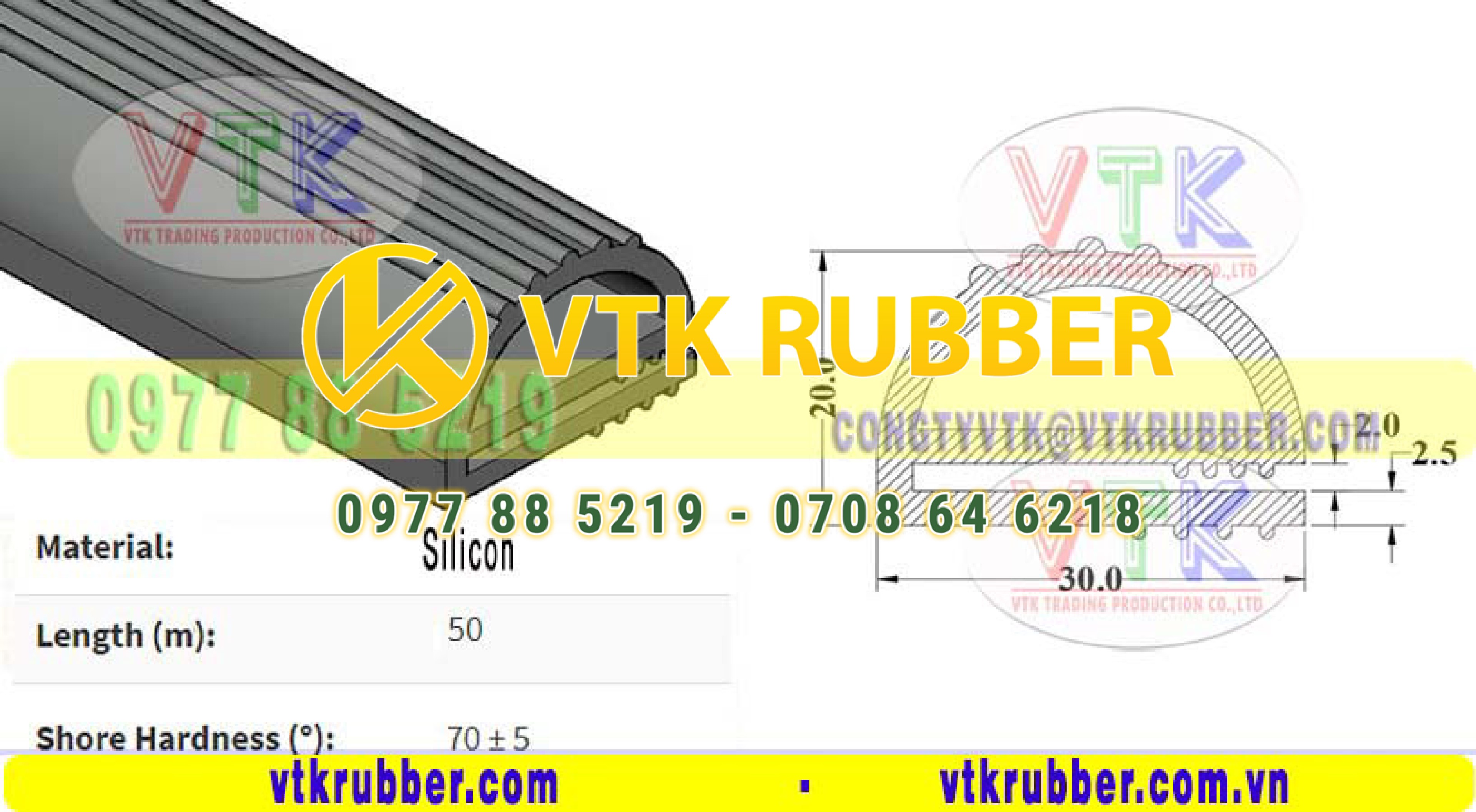 Địa chỉ bán gioăng silicon trắng chữ E ở Khánh Hoà