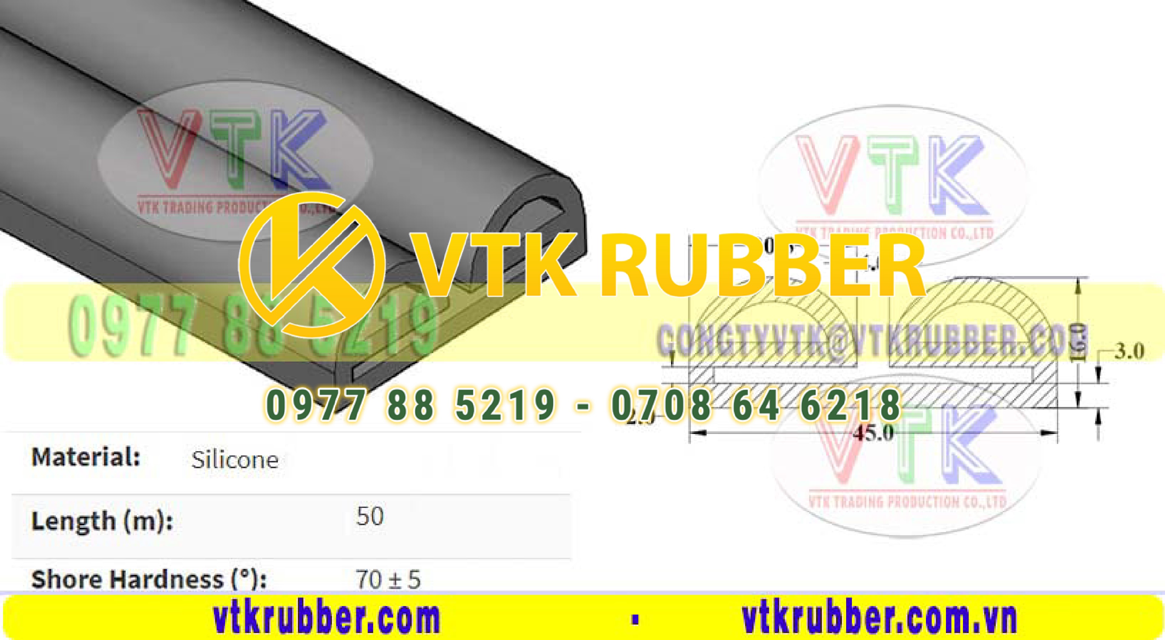 Xưởng sản xuất gioăng silicon trắng, đỏ chữ E ở Ninh Thuận