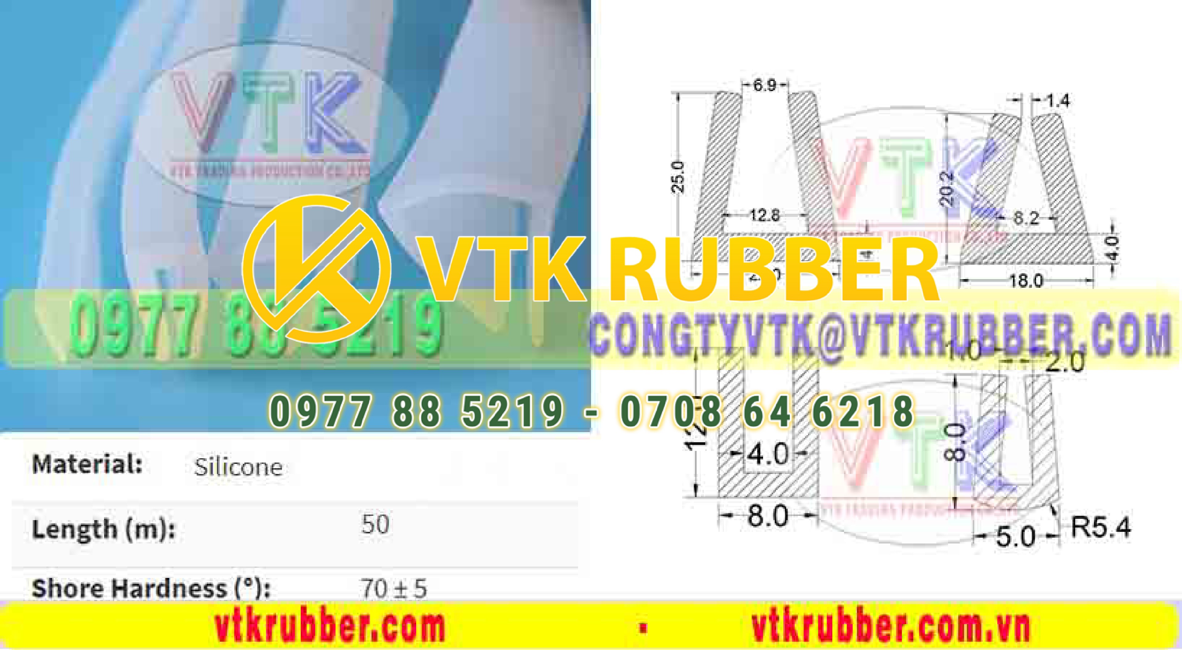 Gioăng cao su silicon chịu nhiệt chữ V