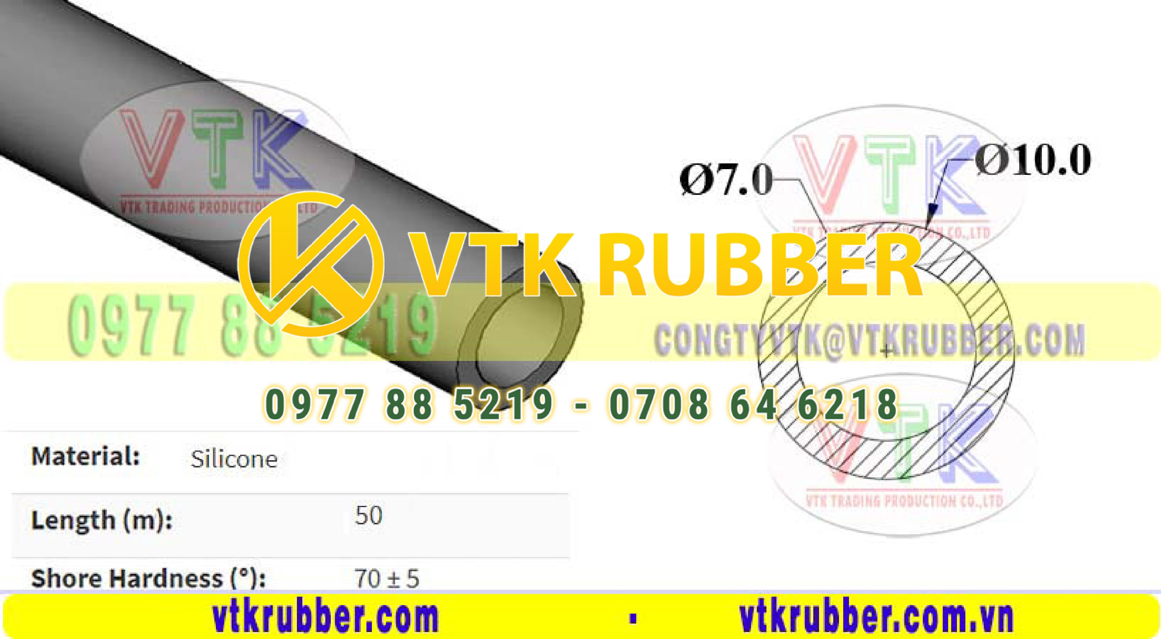 Nơi bán dây ống silicon vuông, tròn 10x10mm ở Kon Tum