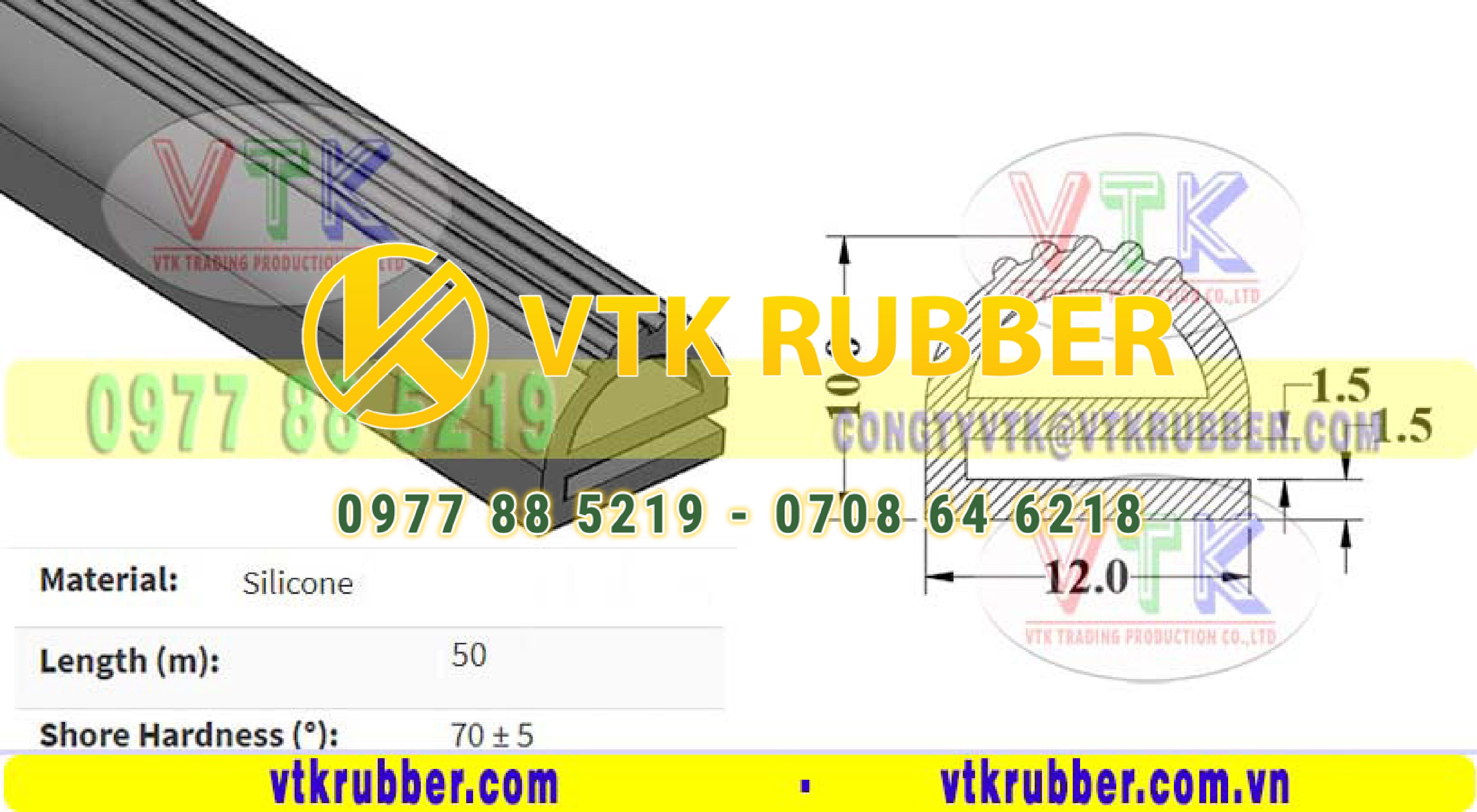 Cơ sở cung cấp gioăng silicon chịu nhiệt chữ E ở Lâm Đồng