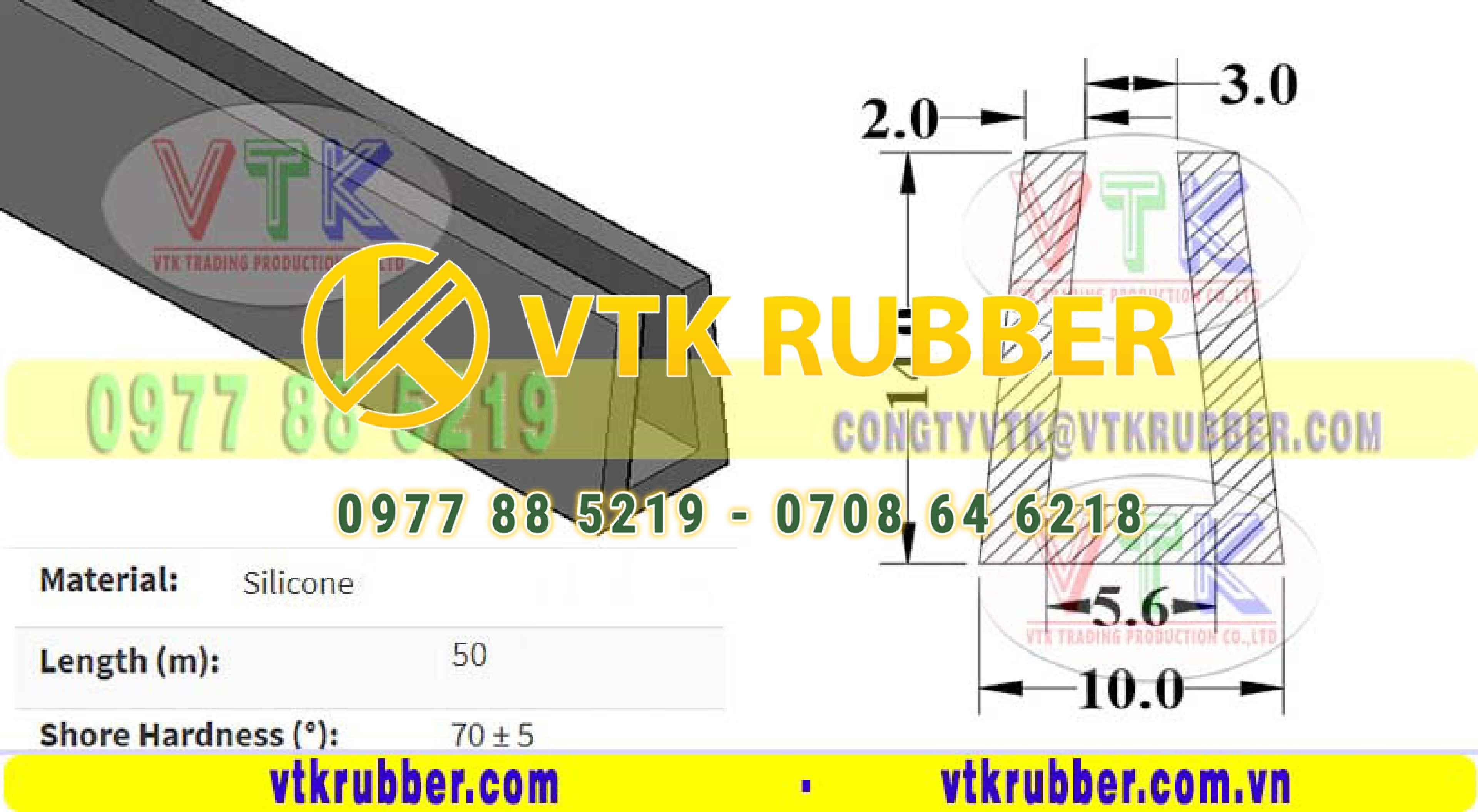 Nơi bán gioăng silicone trắng chữ U chịu nhiệt ở Lâm Đồng