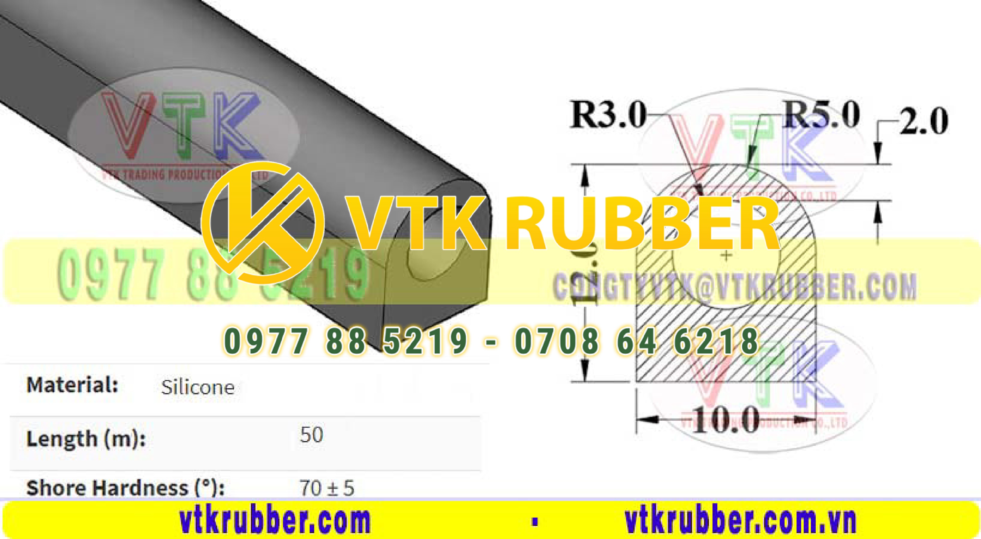 Gia công gioăng silicon chịu nhiệt chữ D Đồng Nai