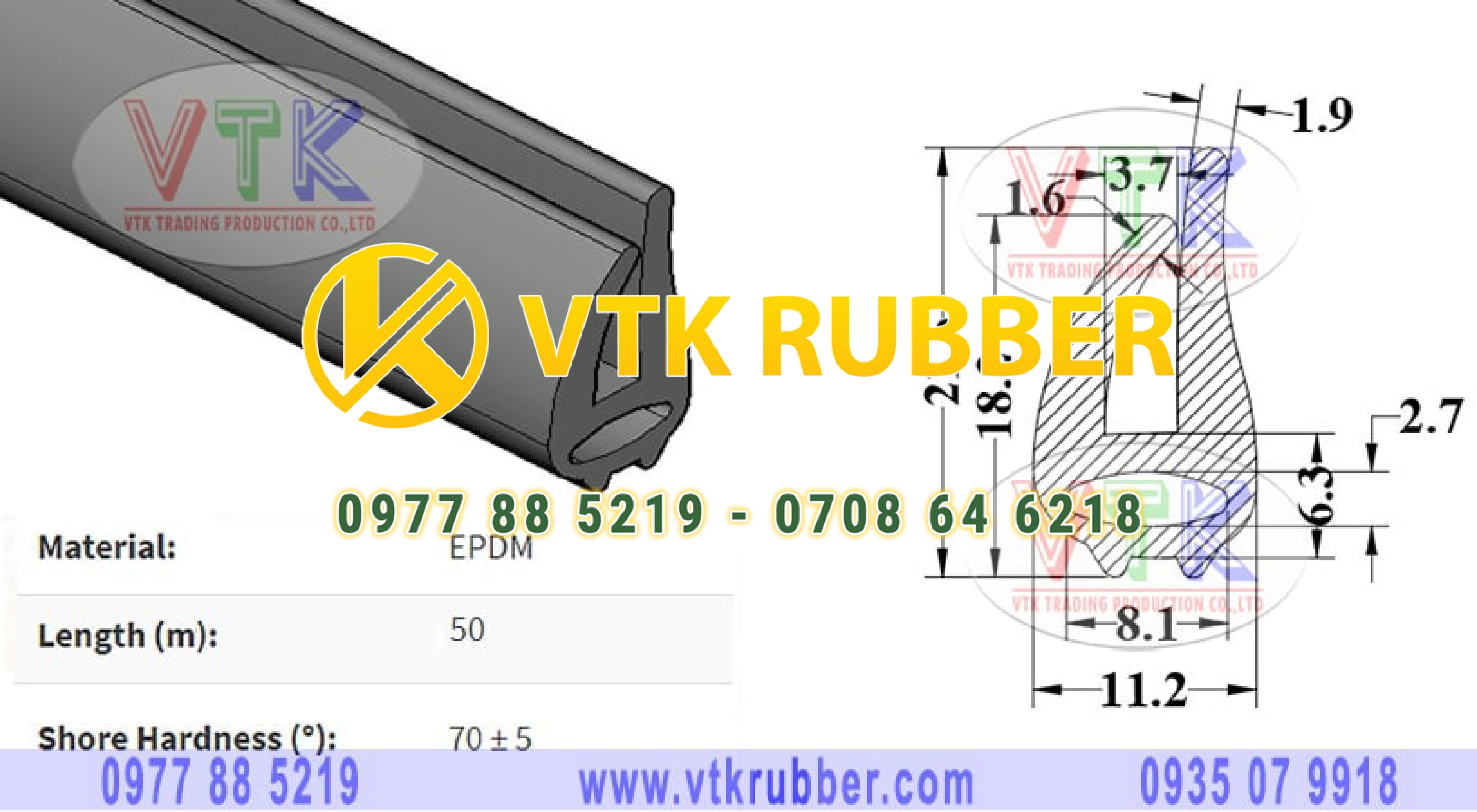 Nhà phân phối ron cao su chữ U ở tỉnh Hòa Bình
