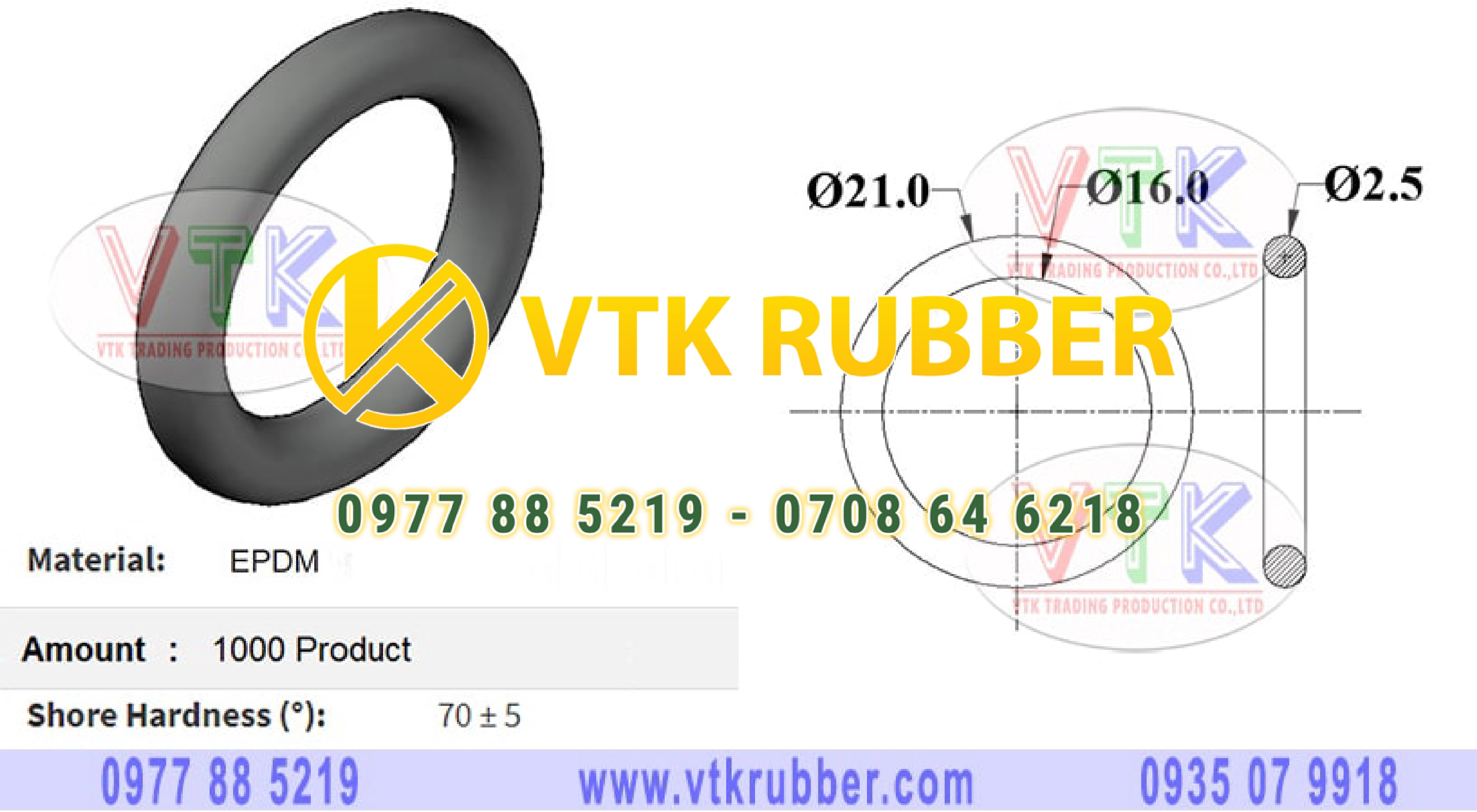 Oring cao su chịu dầu (NBR), chịu nhiệt, chống nước