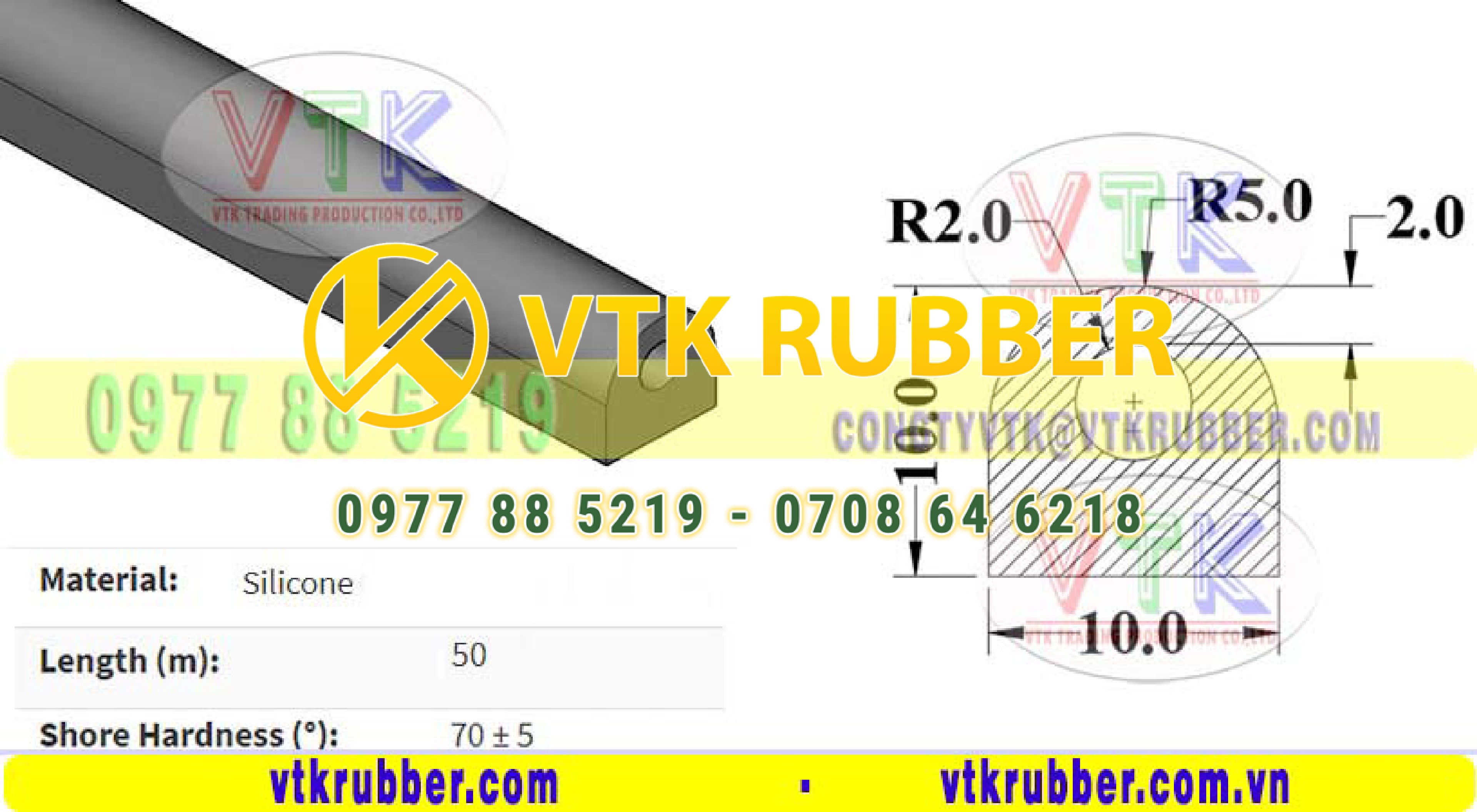 Báo giá ron silicon màu trắng chữ D ở Kiên Giang