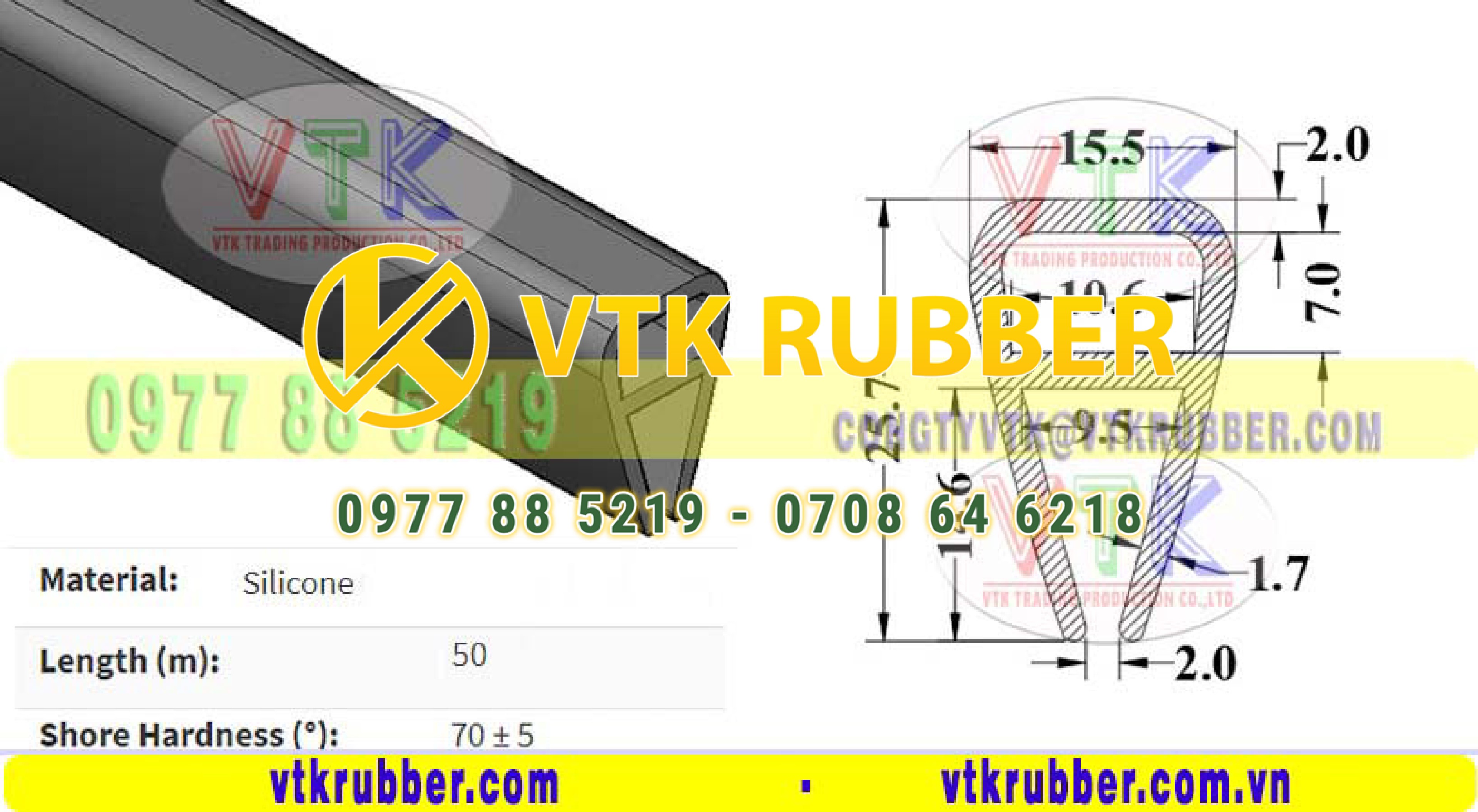 Gia công gioăng cao su chữ U cho tủ điện tại Cà Mau – Bền, kín khít cao