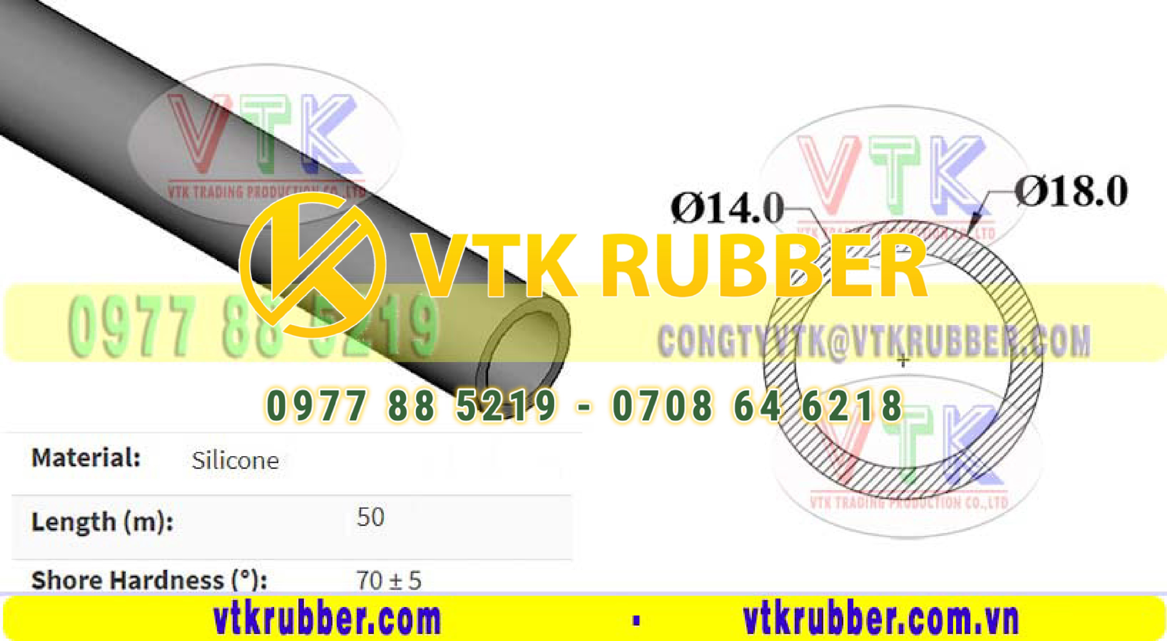Cung cấp ống silicone chịu nhiệt phi 14 × 18 ở Cần Thơ