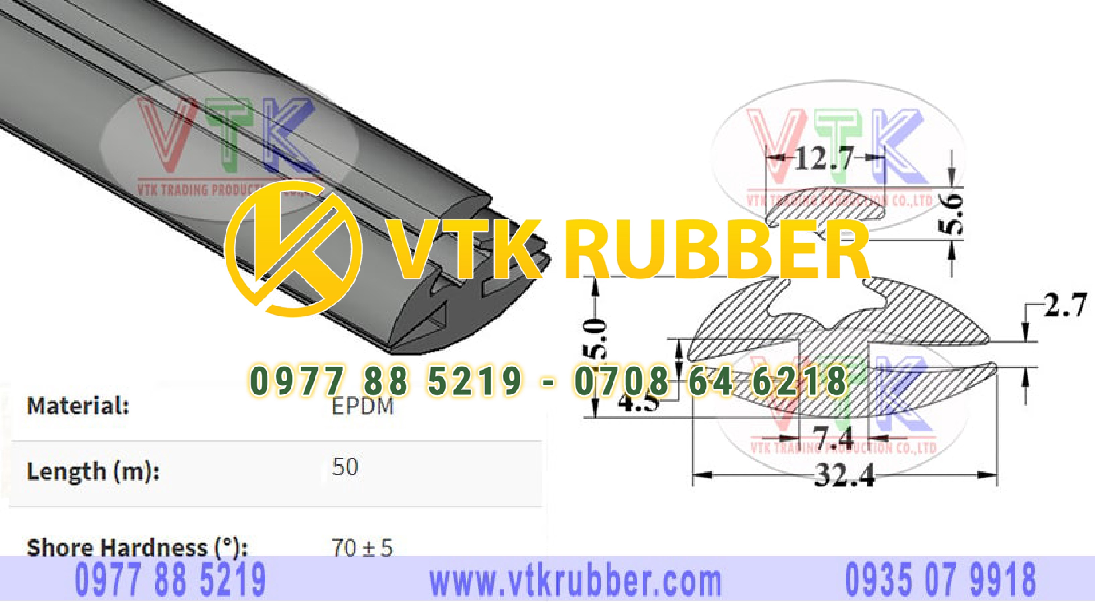 Bán gioăng cao su chữ H ở Khánh Hoà
