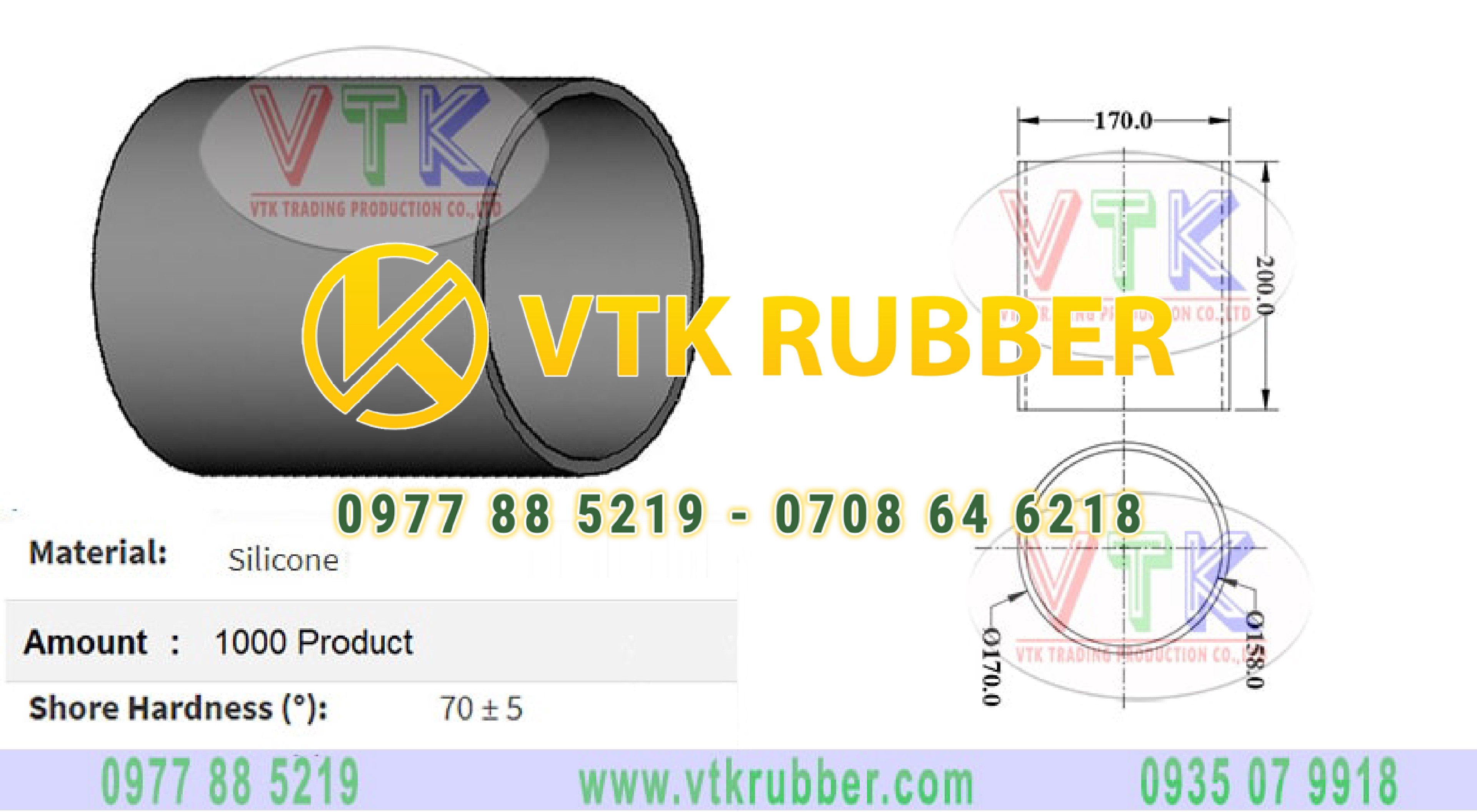 Ống silicon trắng nối nhiệt vòng tròn