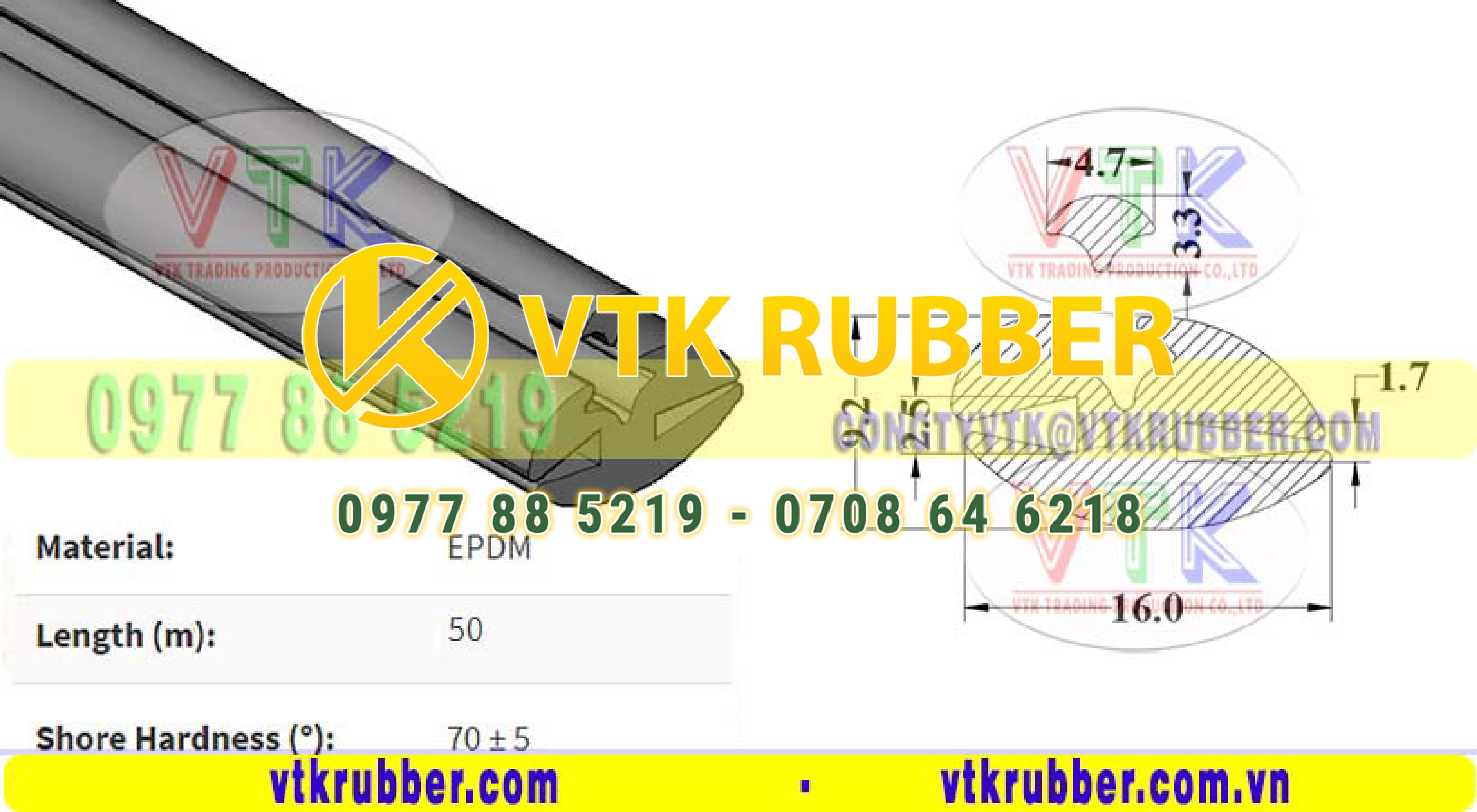 Sản xuất gioăng cao su tim chữ H ở Tây Ninh