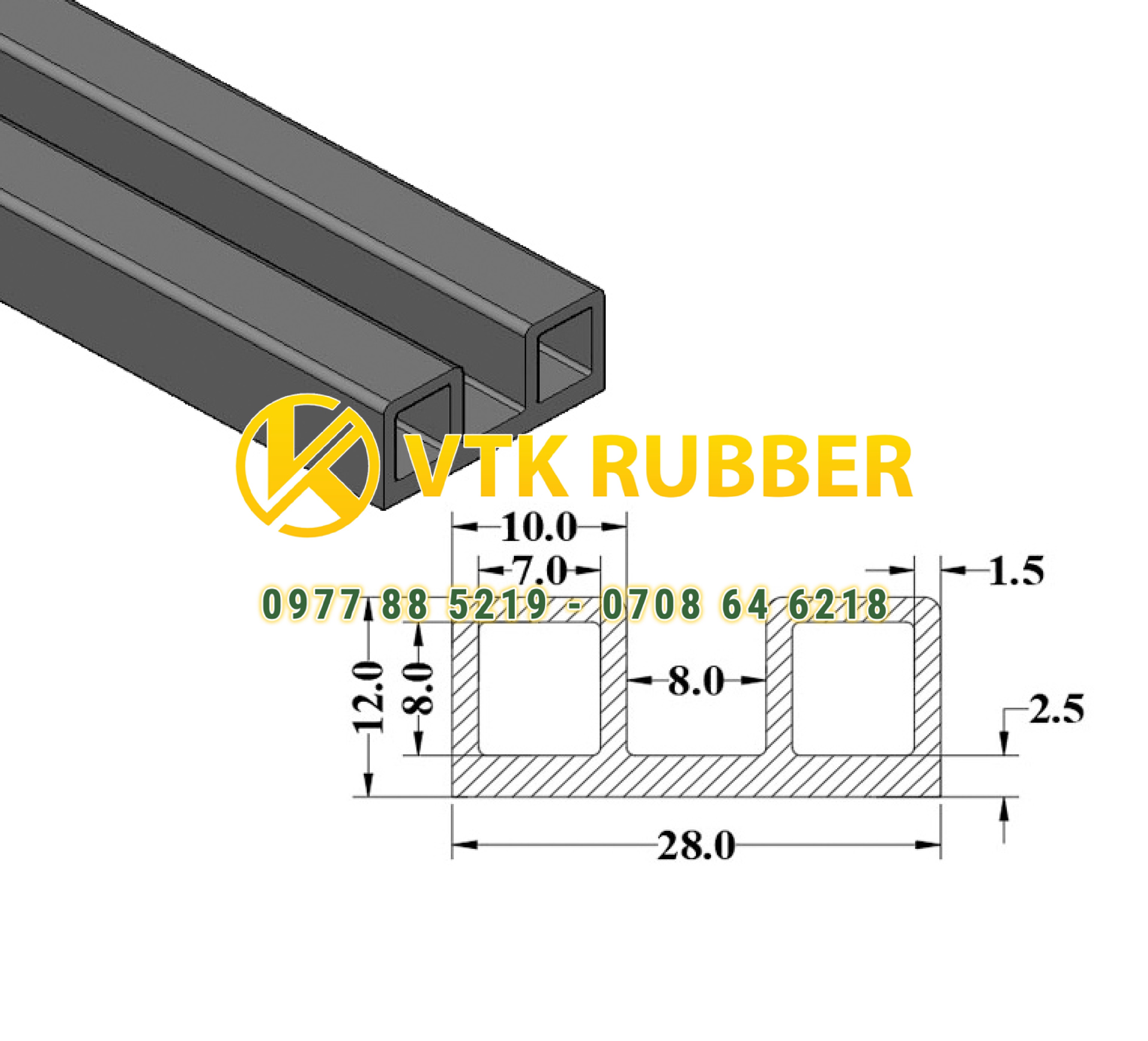 Gioăng cao su chữ B chống đập cho cánh cửa ở Vĩnh Long