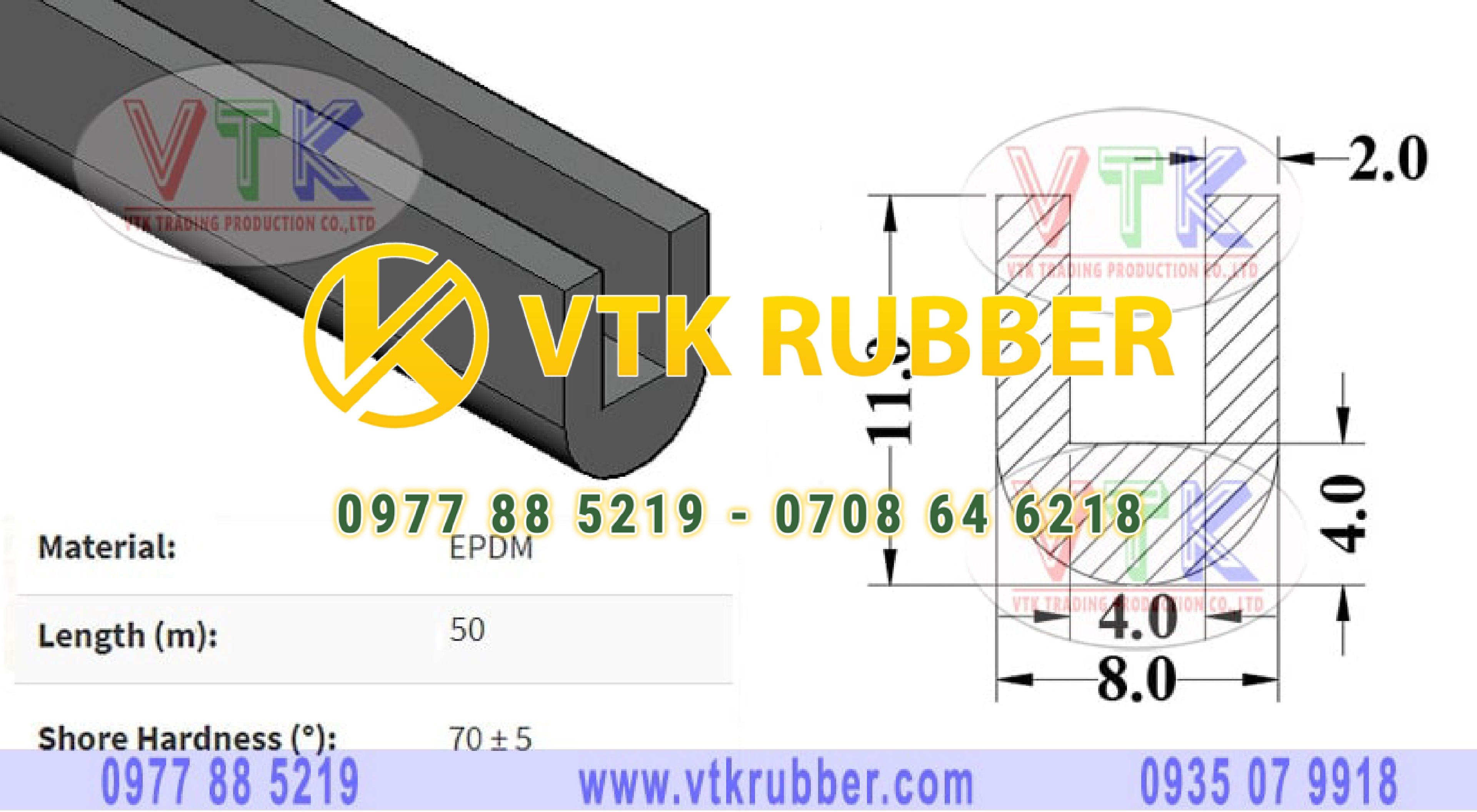Địa chỉ bán gioăng cao su chữ U tại Ninh Bình