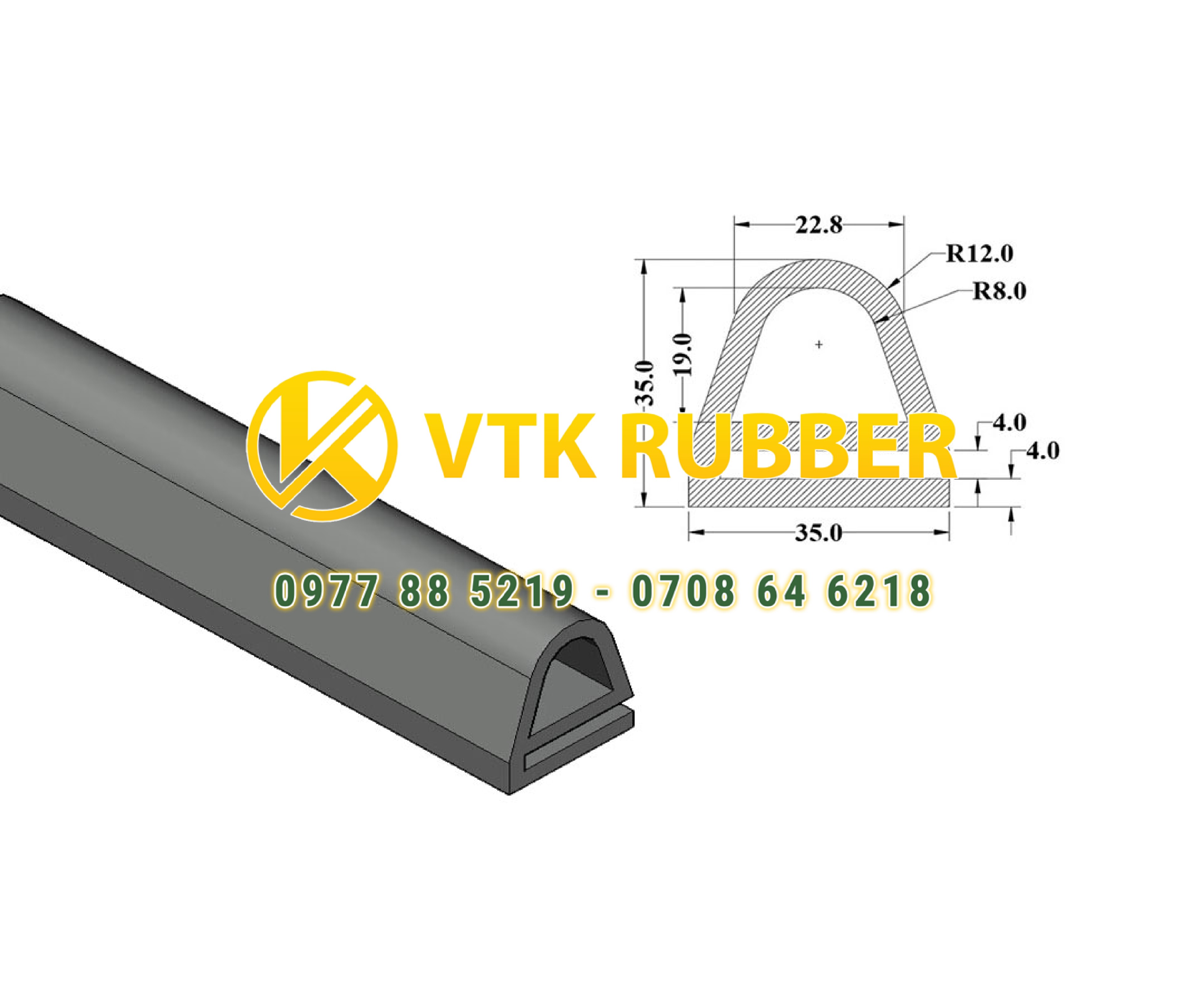 Gioăng cao su xốp chịu nhiệt chữ E ở Thái Bình