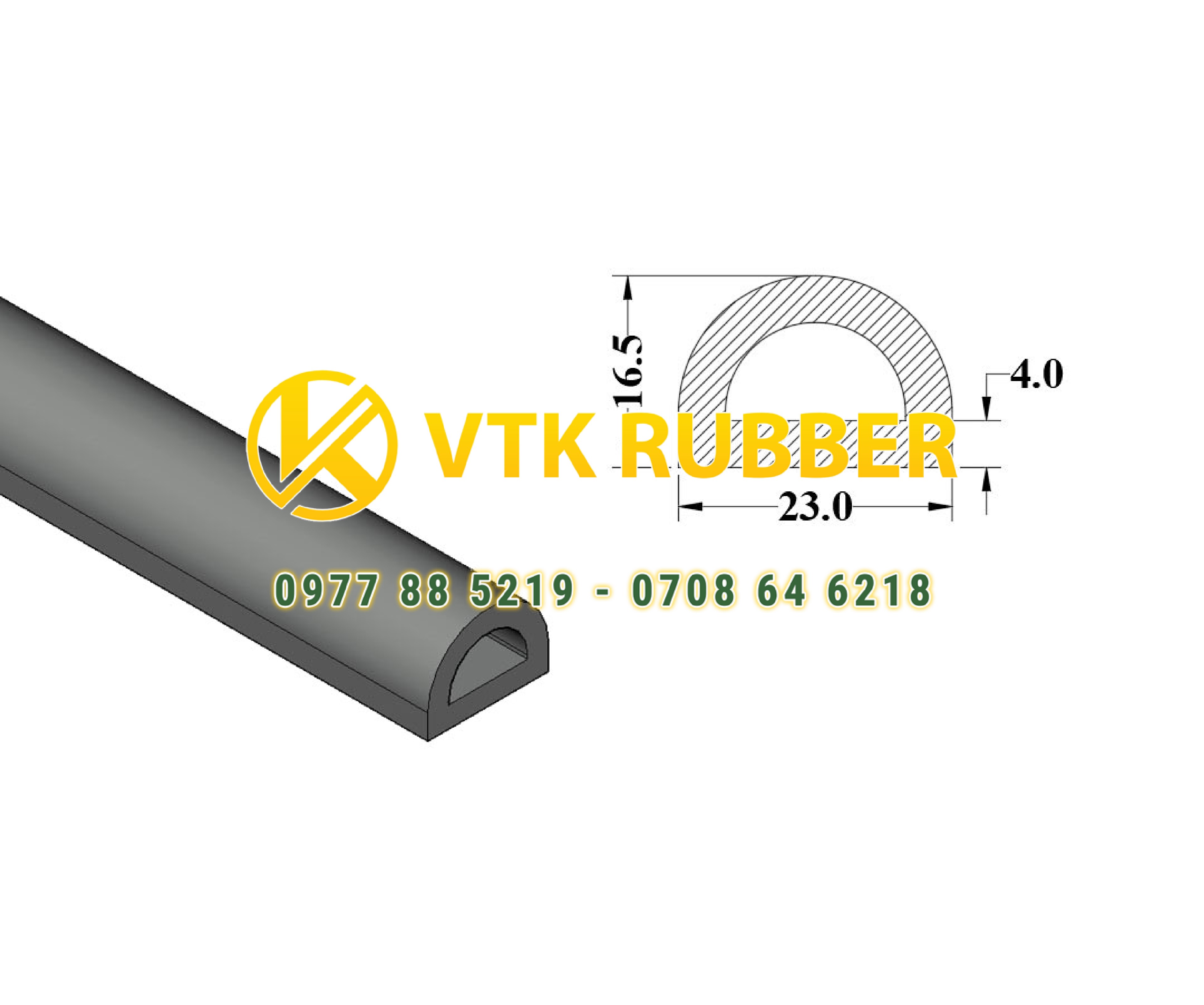 Bán ron silicon cao su màu xám chữ D ở Hải Dương