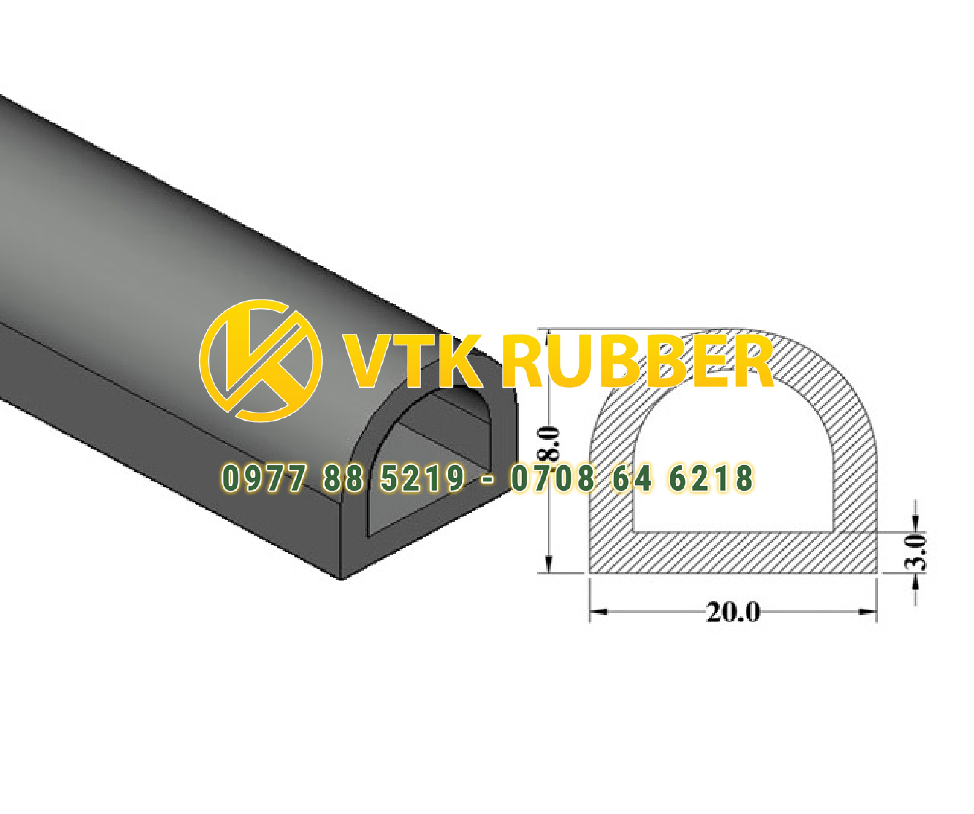 Gia công gioăng silicon trắng chịu nhiệt chữ D Hà Giang