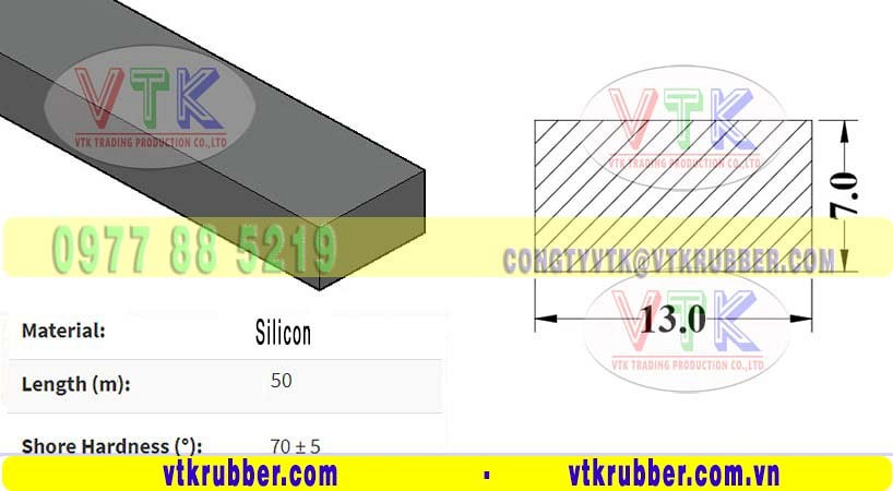 Cung cấp gioăng silicon tiết diện chữ nhật ở Hoà Bình