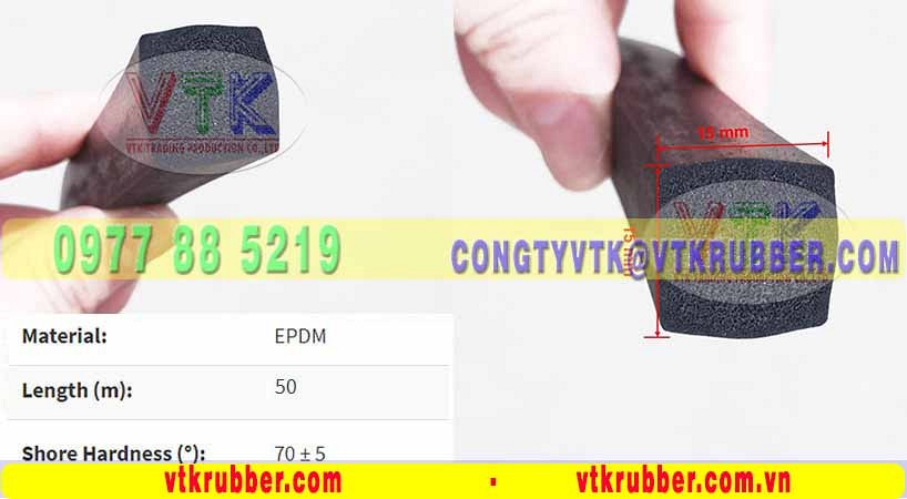 Gioăng cao su xốp hình vuông đàn hồi