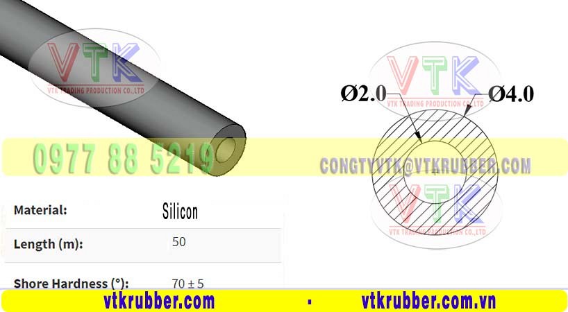 Gia công ống silicon đỏ chịu nhiệt phi 2 x 4 ở Hà Nội