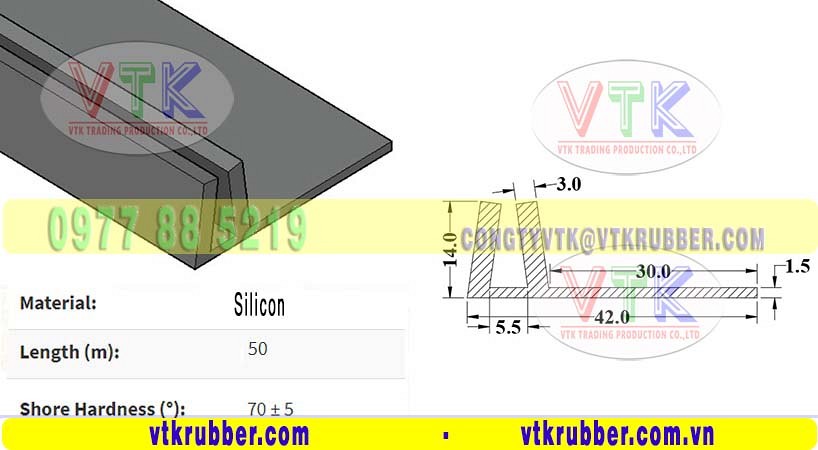 Sản xuất gioăng silicon đen chịu nhiệt chữ H Quảng Trị
