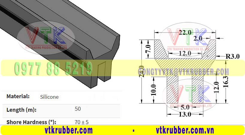 Nơi bán gioăng silicon chịu nhiệt chữ Y ở Bình Dương