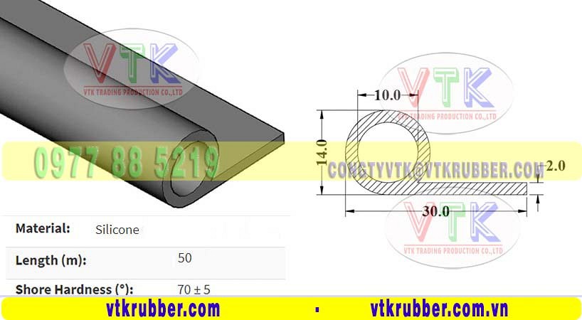 Xưởng sản xuất gioăng silicon chịu nhiệt chữ P30, P40, P50, P60, P70 ở Tiền Giang