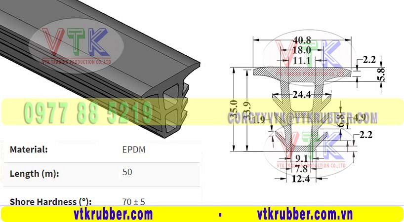 Nơi bán gioăng cao su EPDM chịu nhiệt chữ T ở Hồ Chí Minh