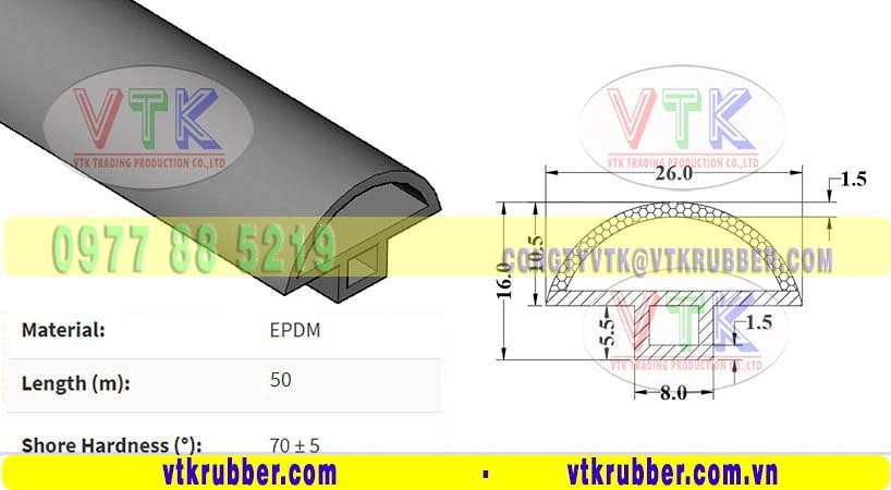 Gioăng cao su EPDM cửa kính chịu lực ở Tiền Giang