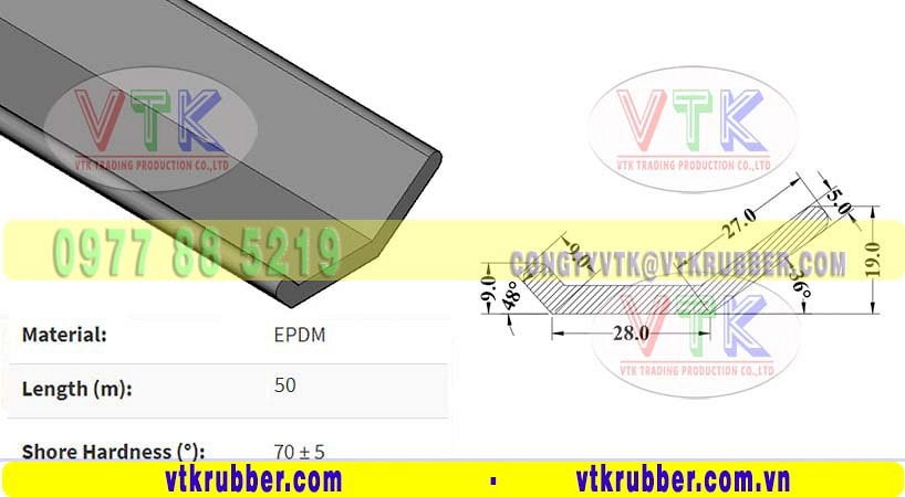 Gioăng cao su xốp EPDM ốp lưng chống va đập ở Tiền Giang